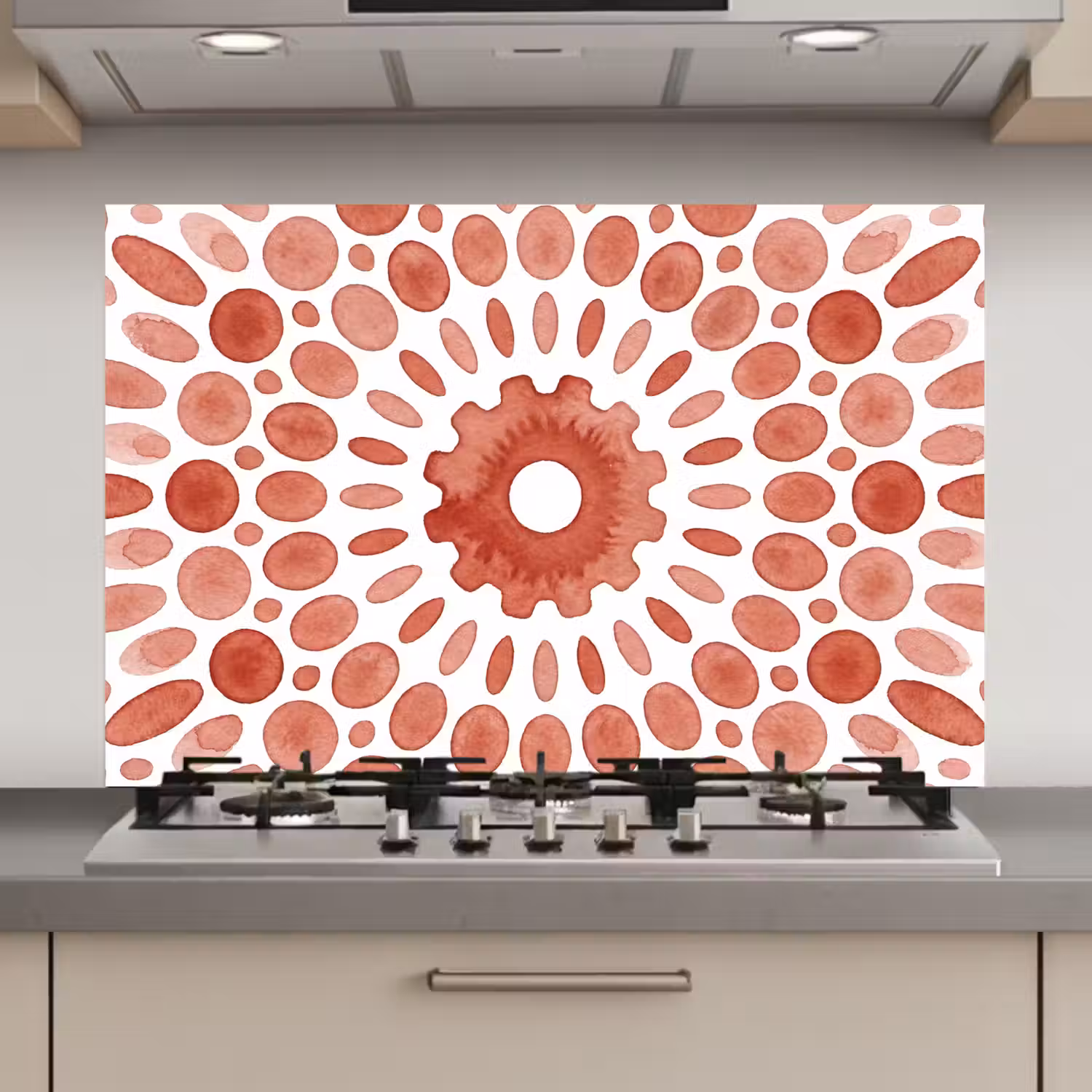 Patroon - Cirkels - Abstract - Modern - Rood keuken achterwand spatscherm klein -3d_website