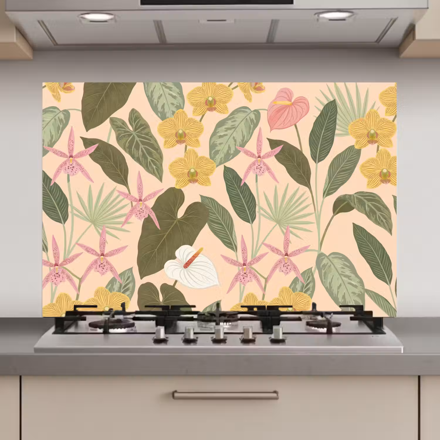 Patroon - Bloemen - Kleurrijk keuken achterwand 2 middel zz_3dshopping