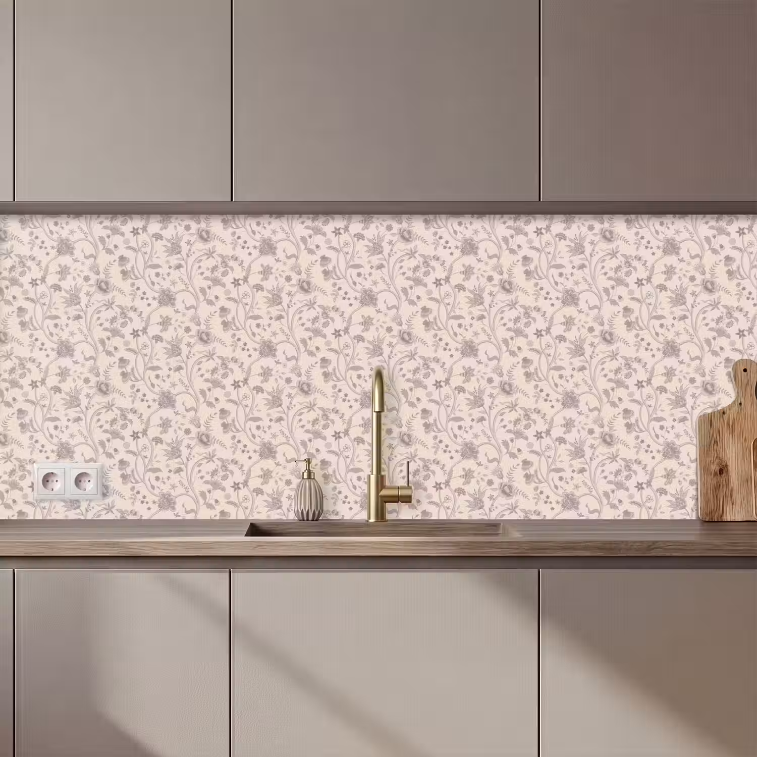 Patroon - Bloemen - Paars keuken achterwand 2 middel 871 zz_3dshopping