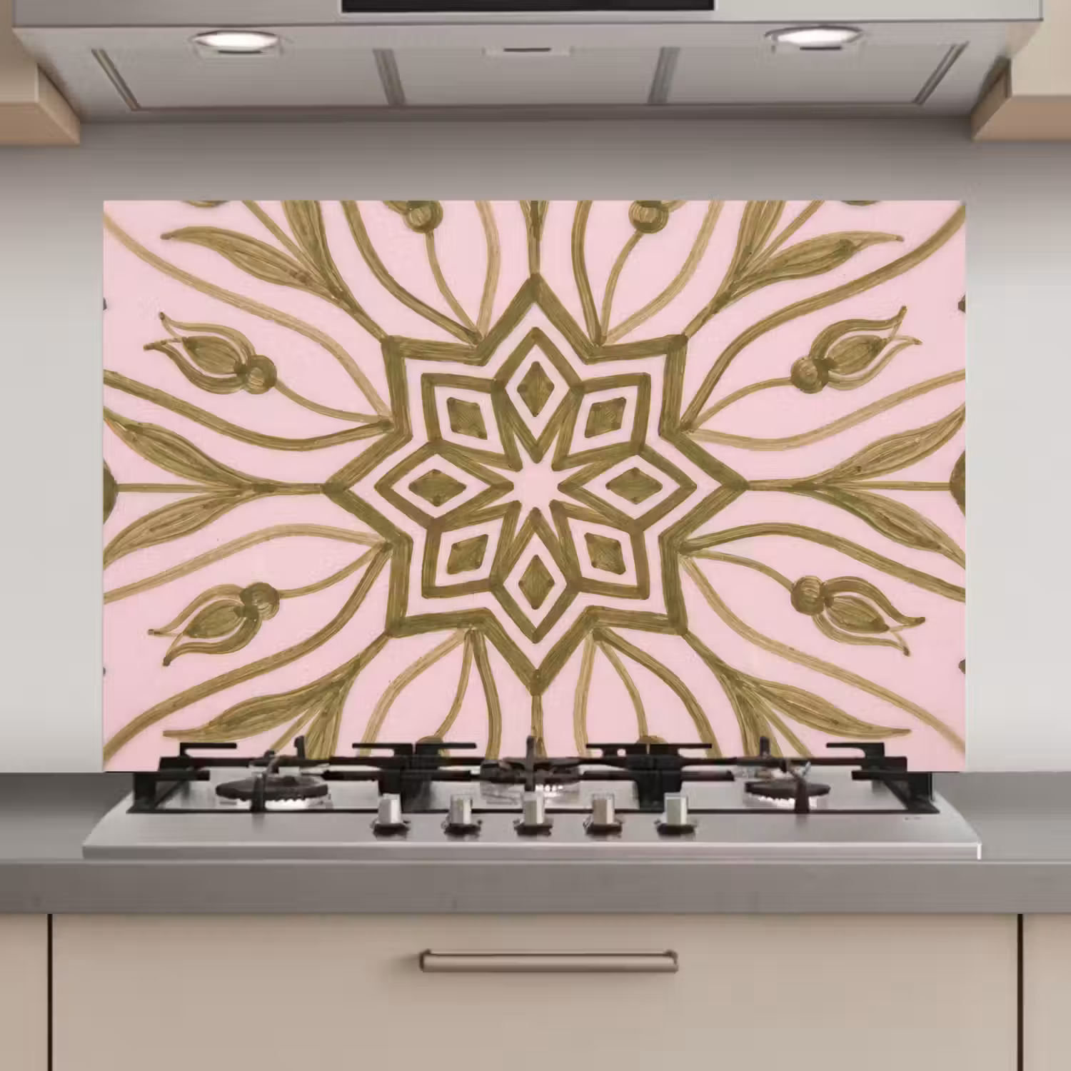 Patroon - Mandala - Decoratie - Abstract - Groen keuken achterwand spatscherm klein -3d_website