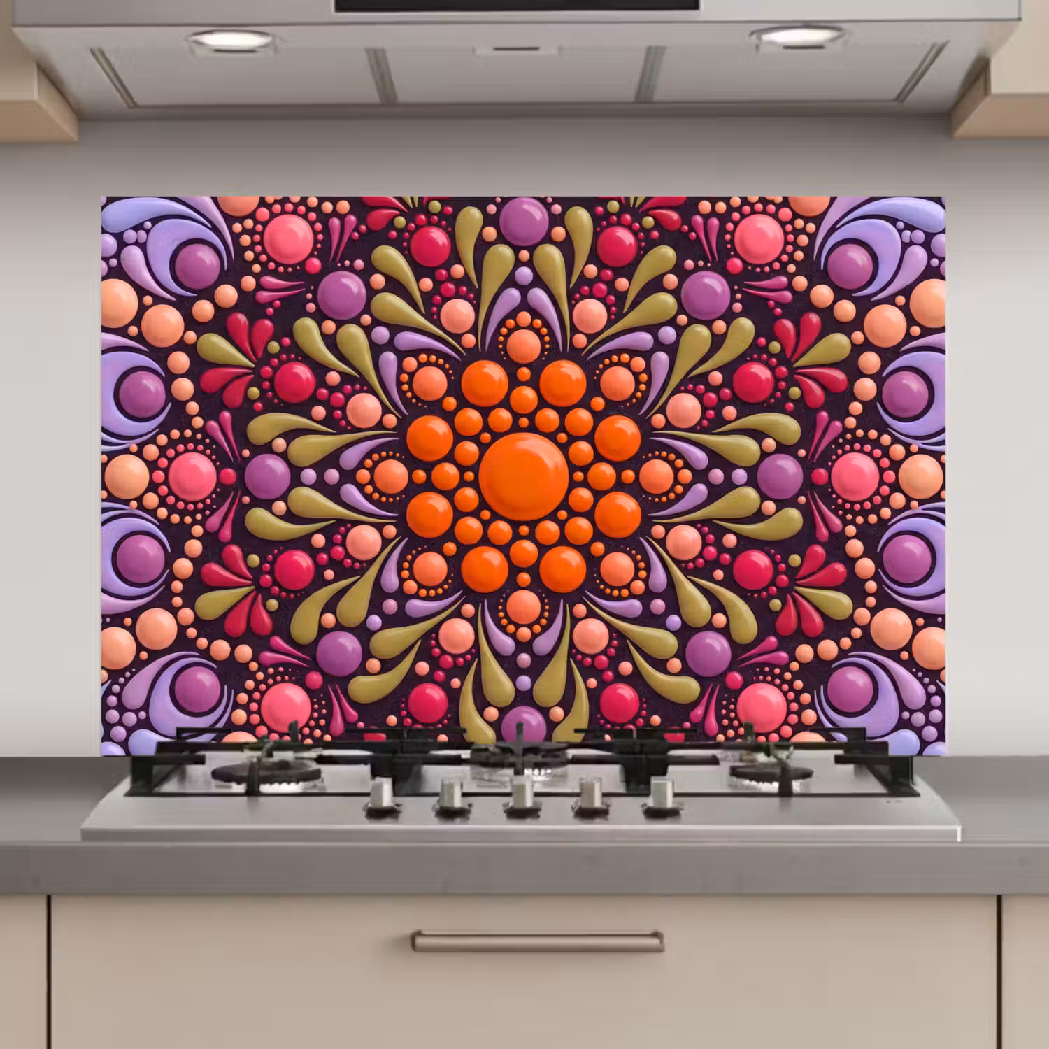 Patroon - Stippen - Abstract - Modern - Kleurrijk keuken achterwand spatscherm klein -3d_website