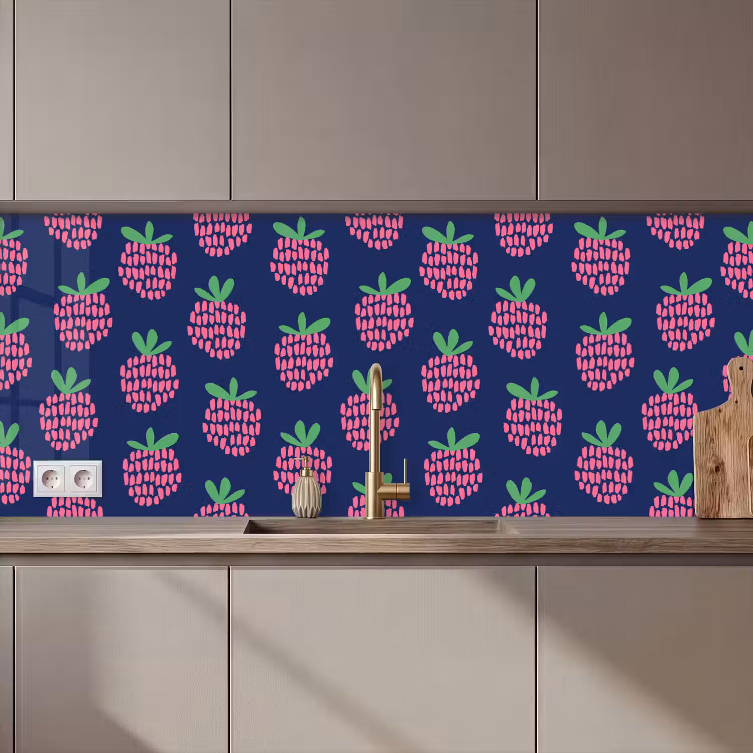 Patroon - Framboos - Retro keuken achterwand 2 middel 871 zz_3dshopping