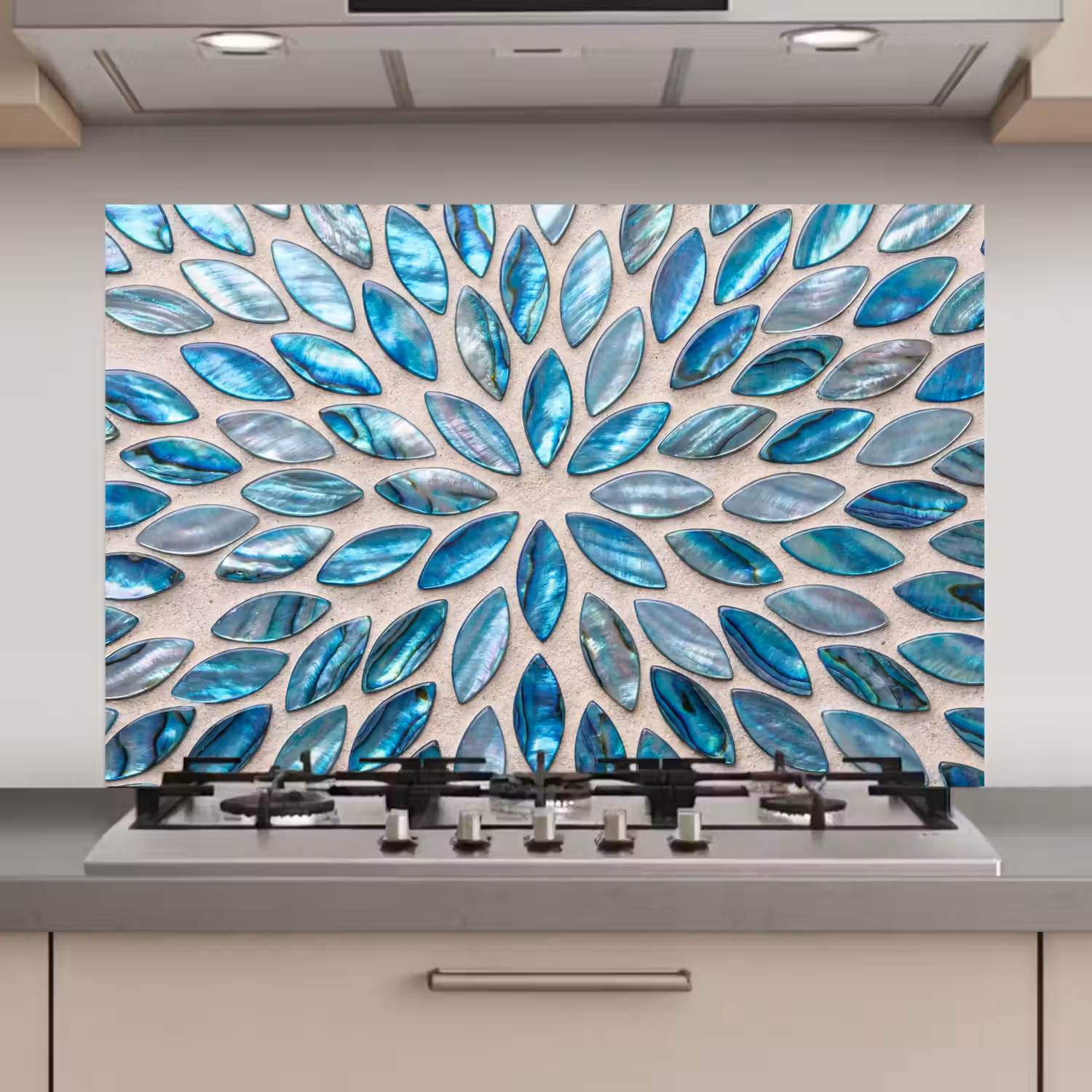 Patroon - Glans - Abstract - Blauw - Decoratie keuken achterwand spatscherm klein -3d_website