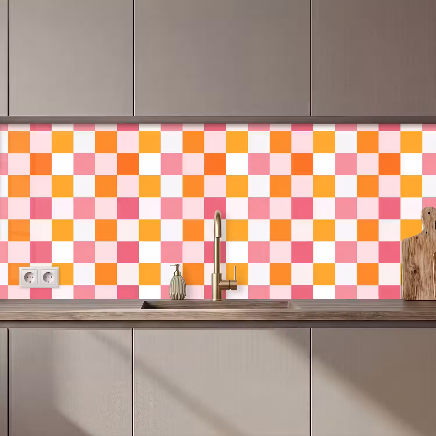 Patroon - Vierkant - Roze keuken achterwand 2 middel 871 zz_3dshopping