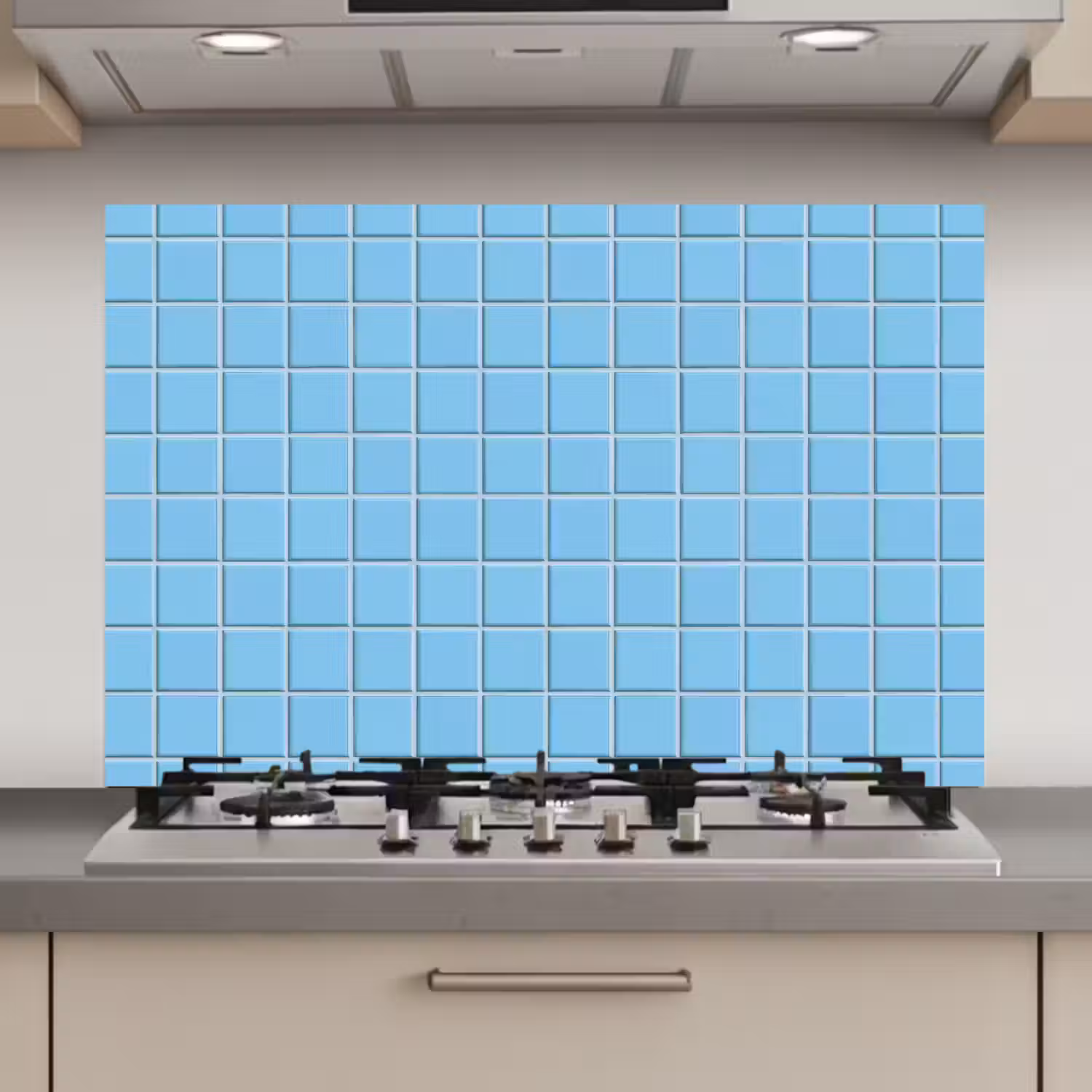 Patroon - Tegel - Pastel - Blauw keuken achterwand spatscherm klein 900 -3d_website