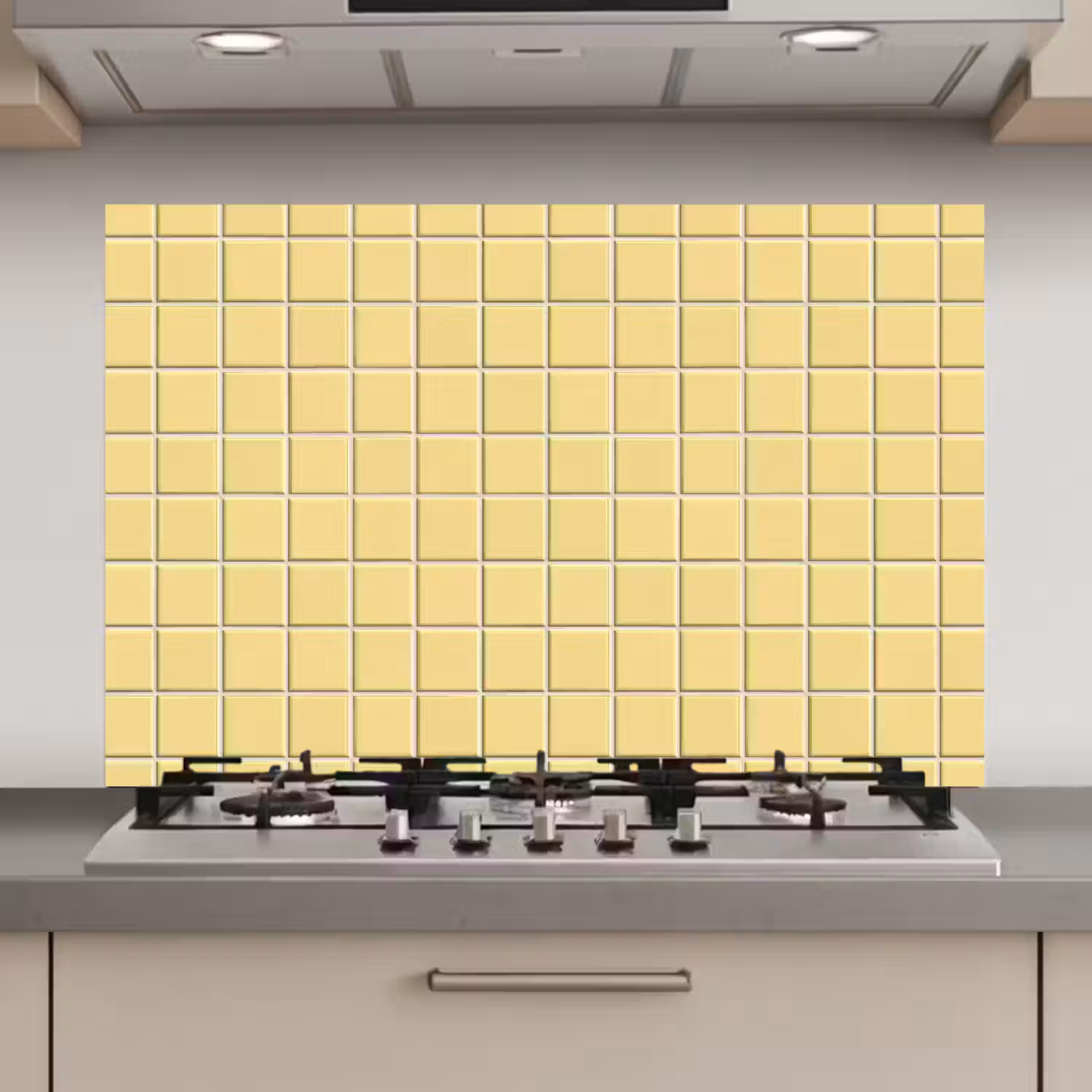 Patroon - Tegels - Geel keuken achterwand spatscherm klein 900 -3d_website