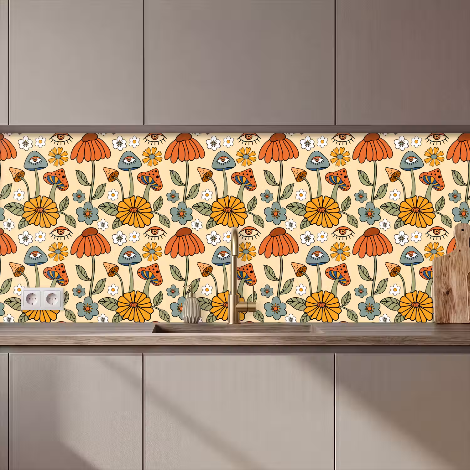 Patronen - Vintage - Bloemen - Ogen keuken achterwand 2 middel 871 zz_3dshopping