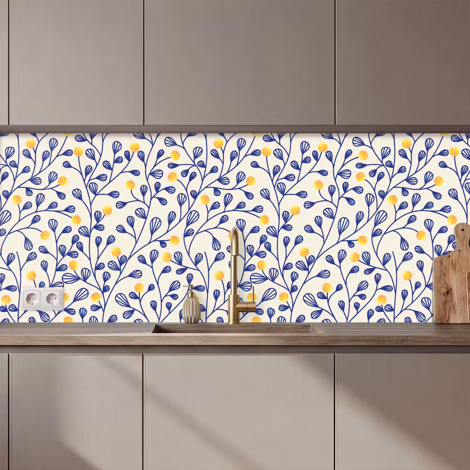 Patronen - Geel - Minimalistisch keuken achterwand 2 middel 871 zz_3dshopping
