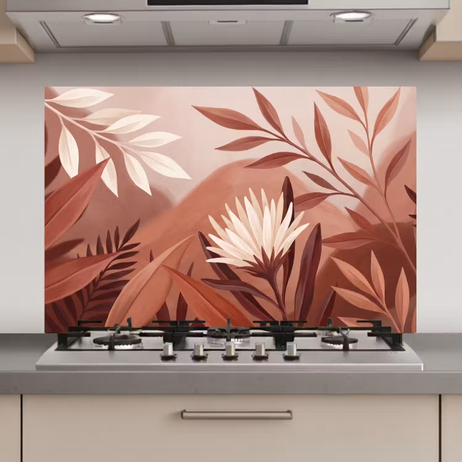 Planten - Bladeren - Botanisch - Modern - Bruin keuken achterwand spatscherm klein -3d_website