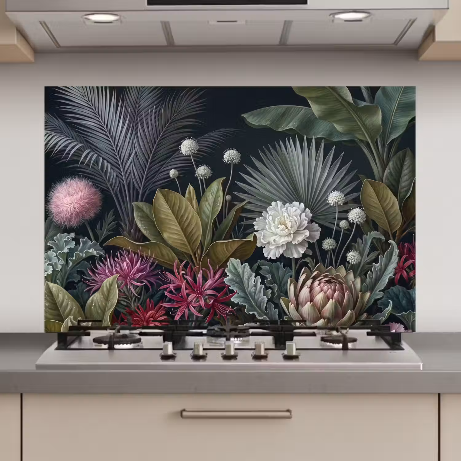 Planten - Tropisch - Botanisch - Donker - Groen keuken achterwand spatscherm klein -3d_website