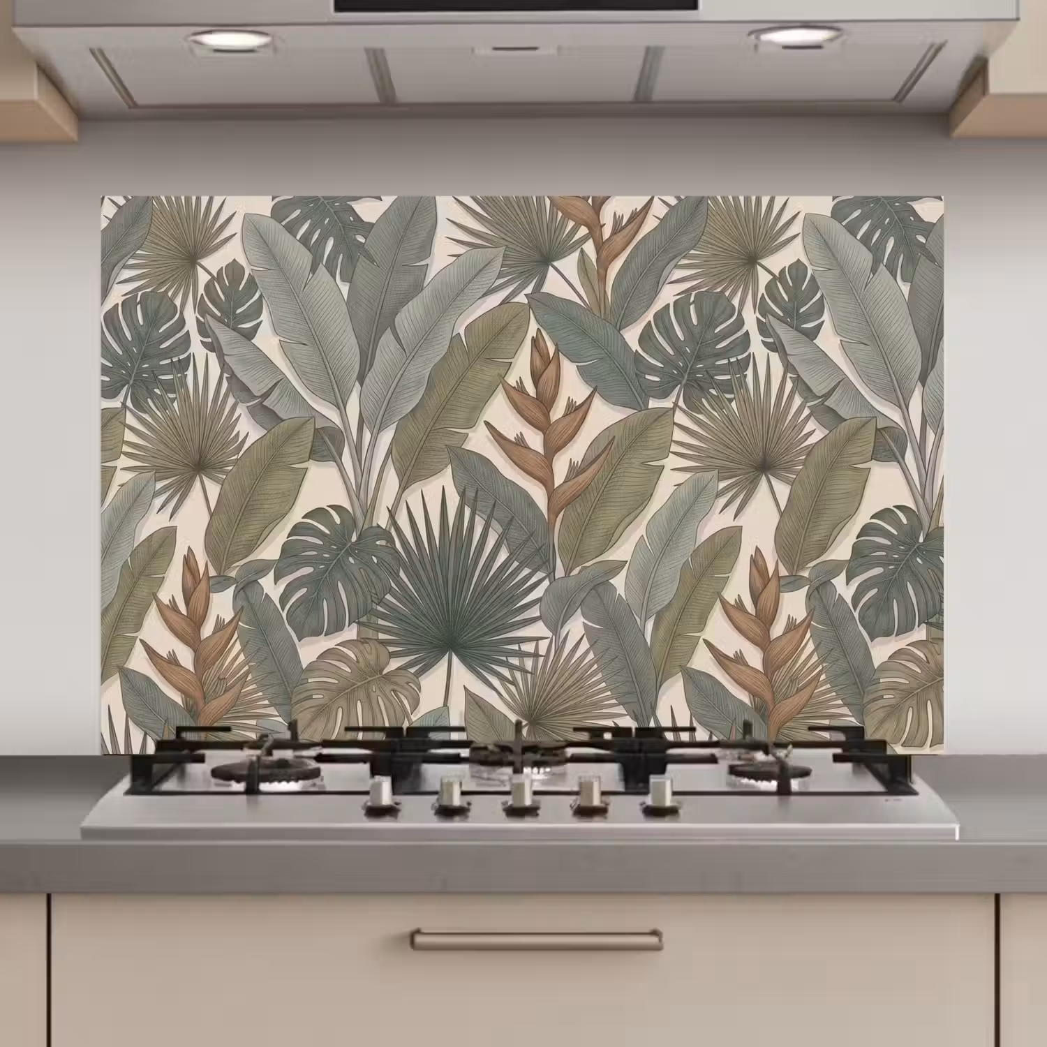 Planten - Tropisch - Natuur - Illustratie - Groen keuken achterwand spatscherm klein -3d_website