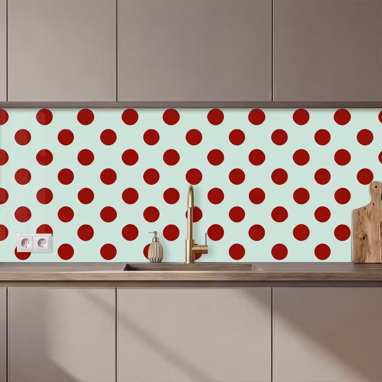 Polka - Dots - Rood keuken achterwand 2 middel 871 zz_3dshopping
