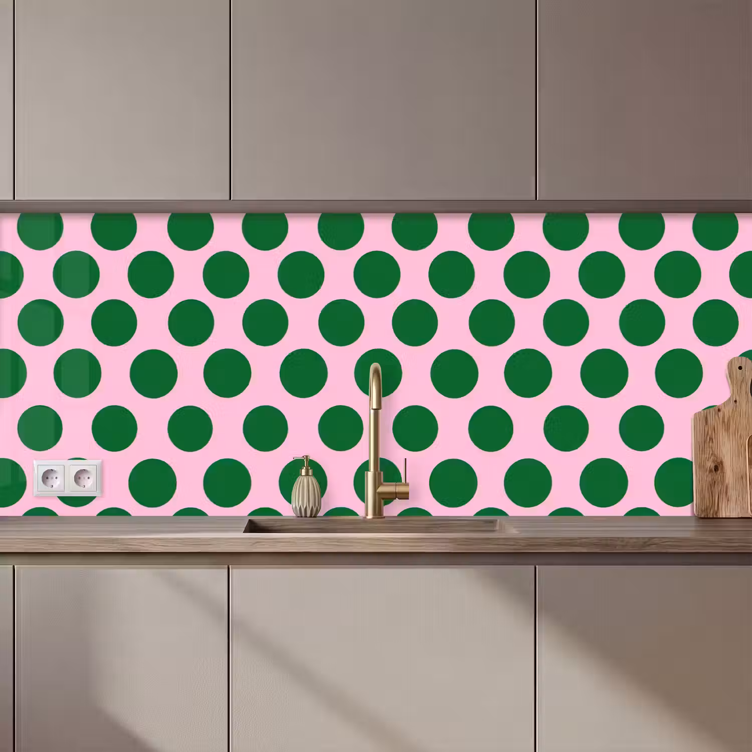 Polkadots - Patroon - Groen keuken achterwand 2 middel 871 zz_3dshopping