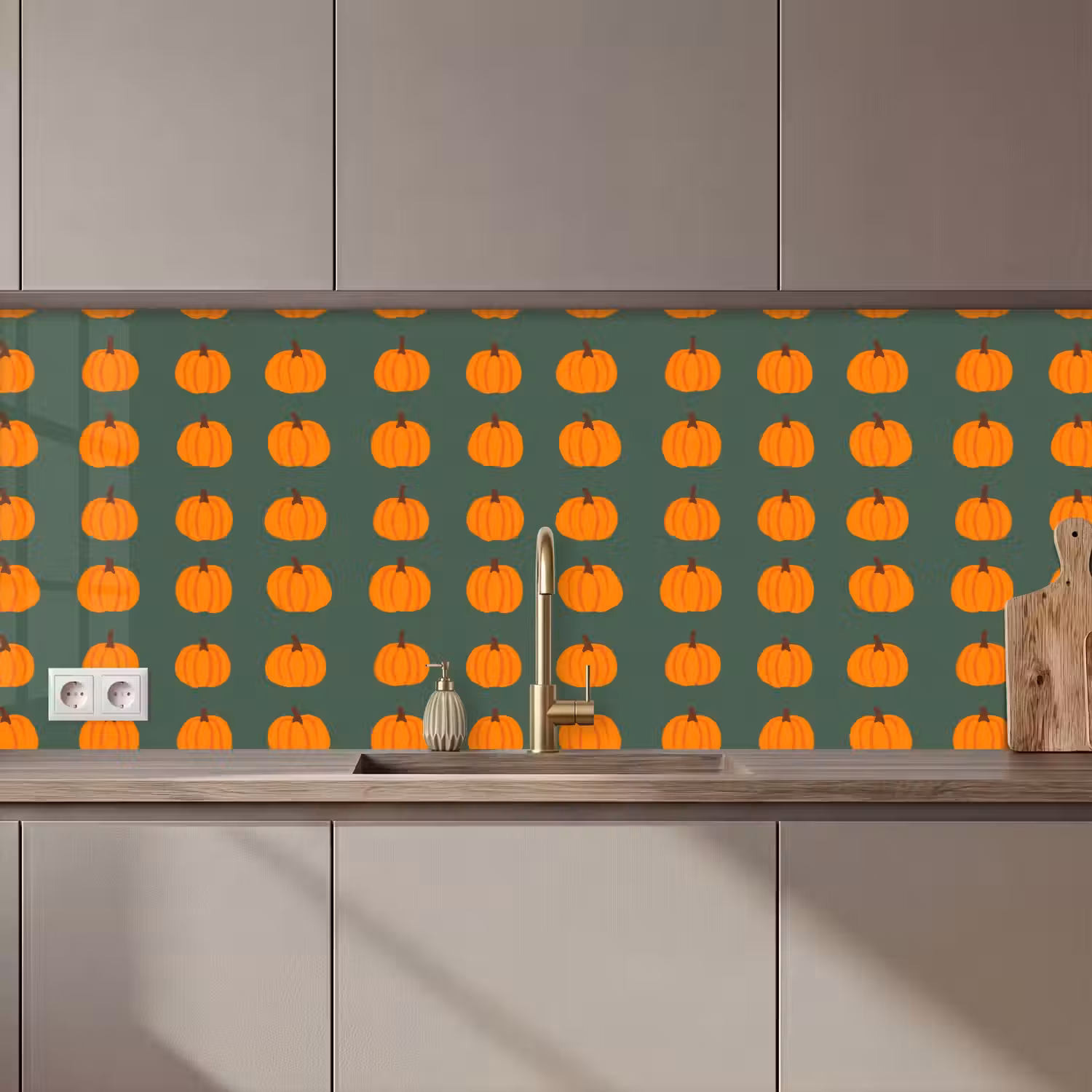Pompoen - Patroon - Oranje keuken achterwand 2 middel 871 zz_3dshopping