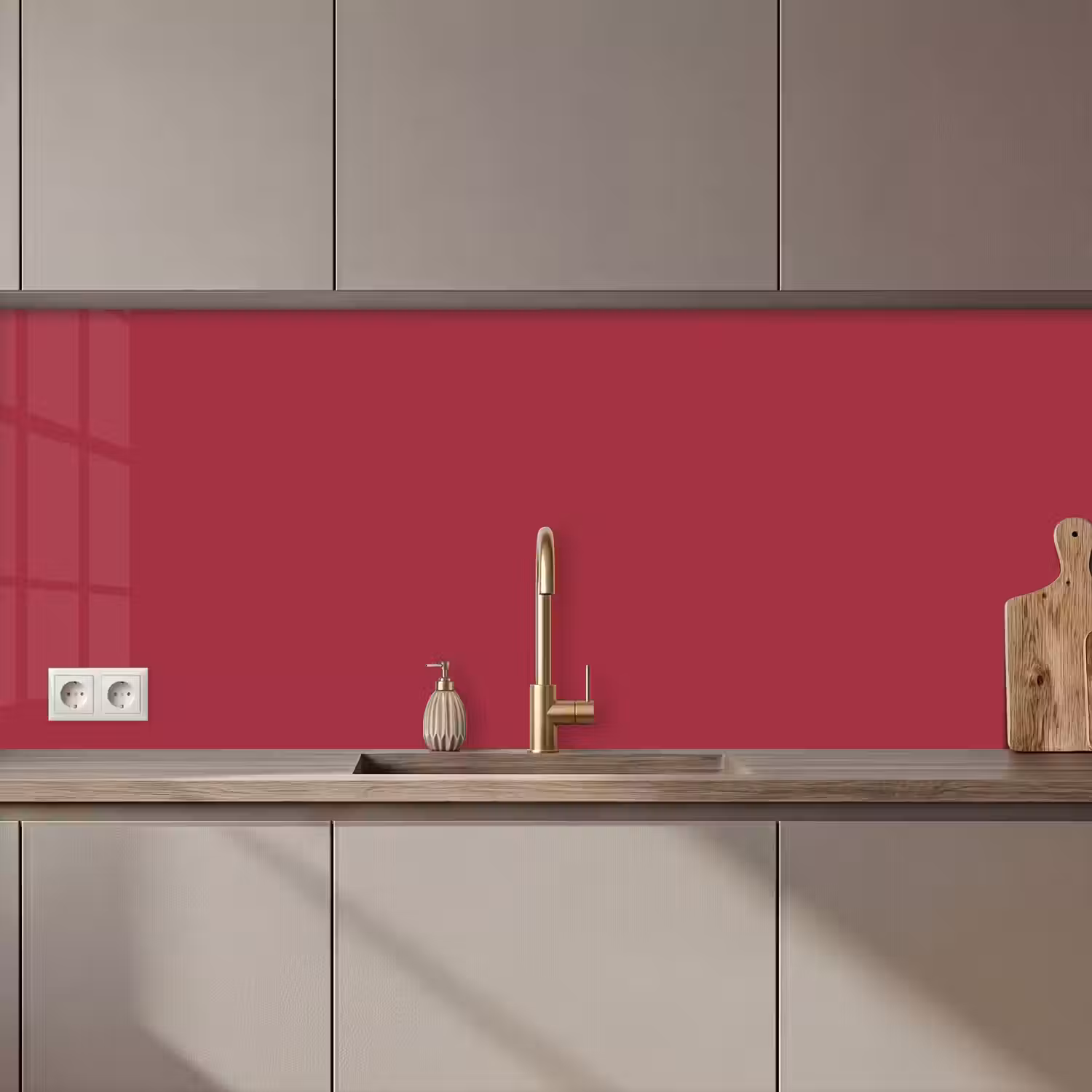 Rood - Effen kleur keuken achterwand 2 middel 871 zz_3dshopping