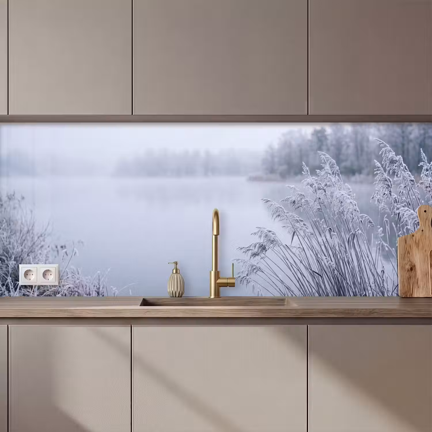 Riet - Bevroren - Winter - Natuur keuken achterwand 2 middel zz_3dshopping