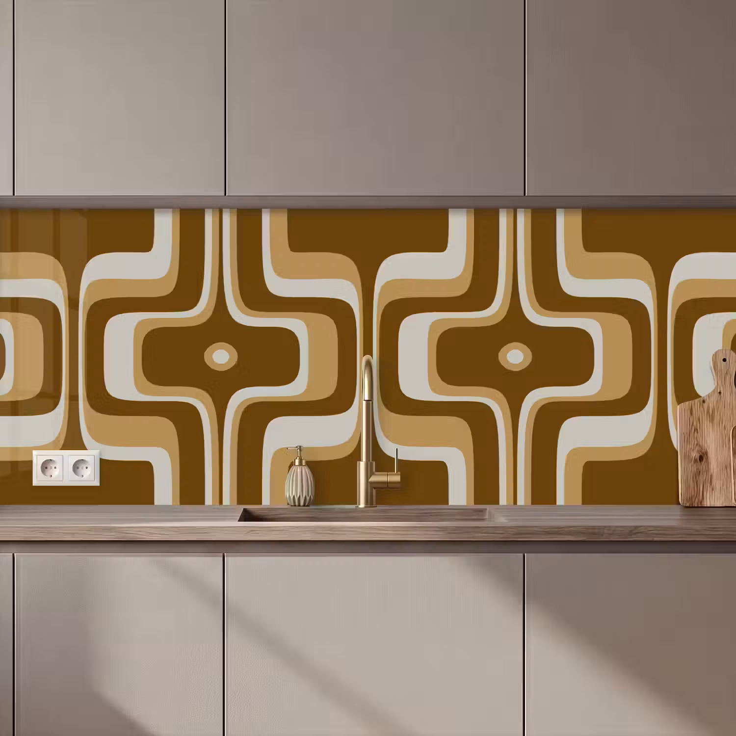 Retro - Design - Bruin keuken achterwand 2 middel 871 zz_3dshopping