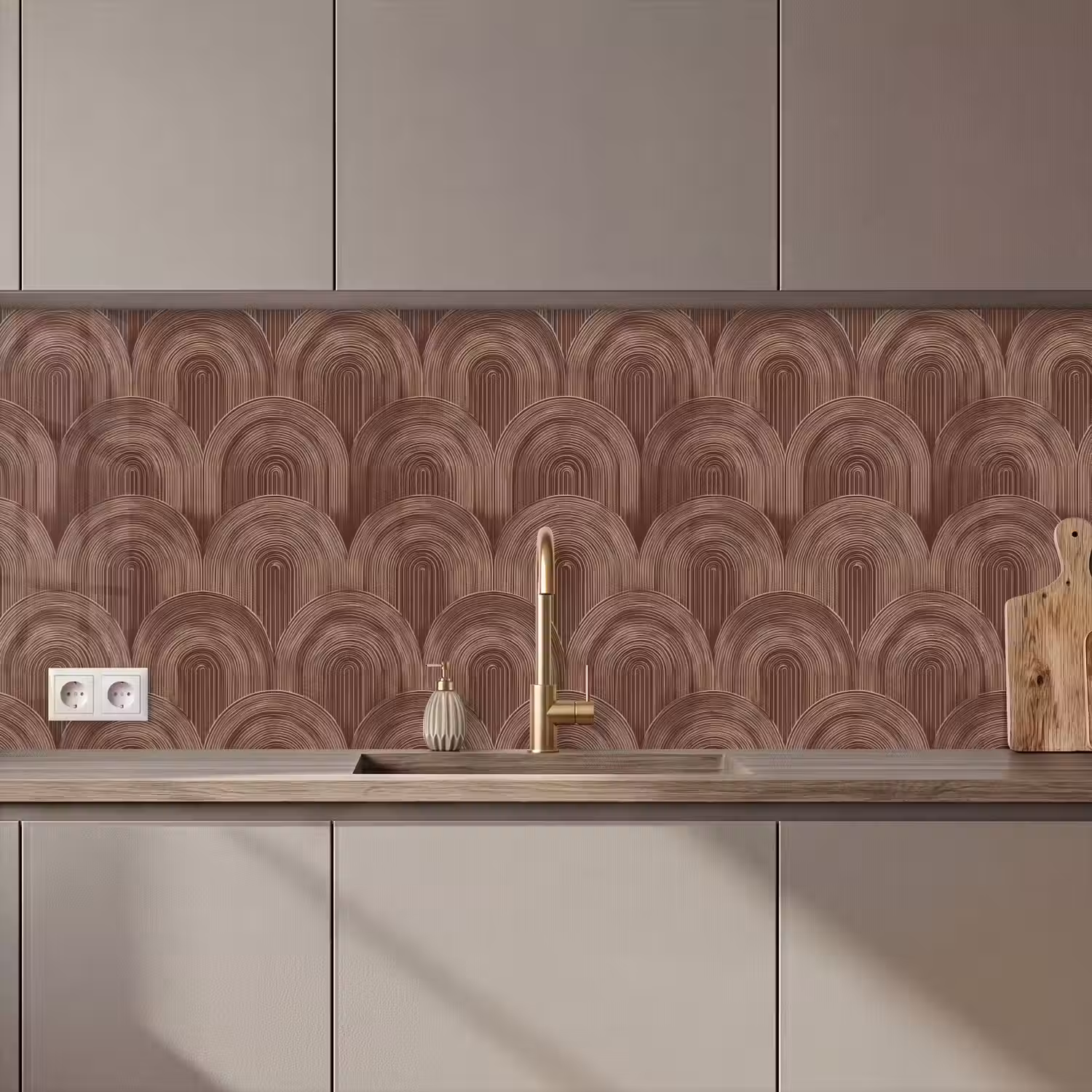 Ritmisch - Effect - Bruin keuken achterwand 2 middel 871 zz_3dshopping