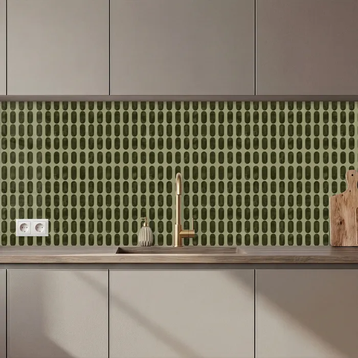 Ritmisch - Effect - Groen keuken achterwand 2 middel 871 zz_3dshopping