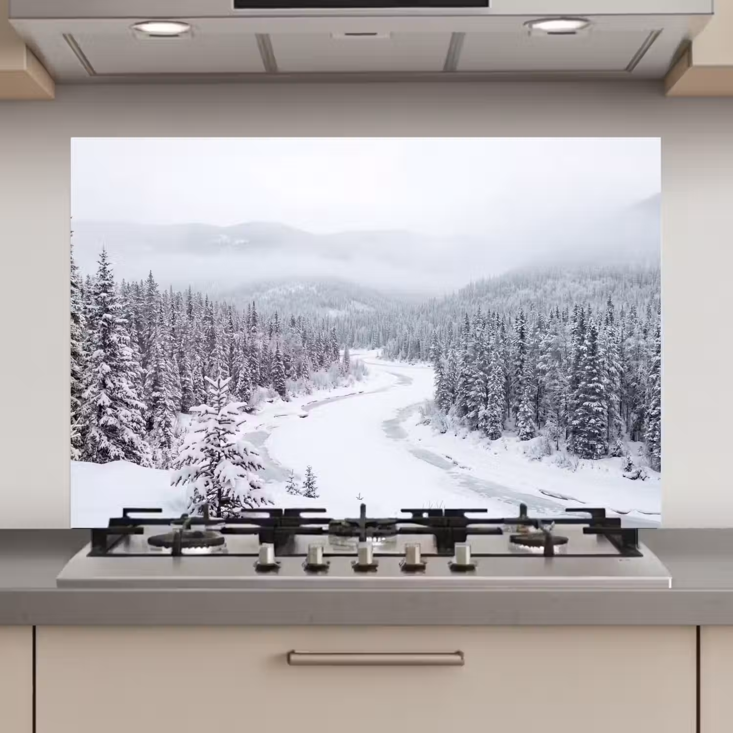 Rivier - Bevroren - Landschap - Winter keuken achterwand 2 middel zz_3dshopping