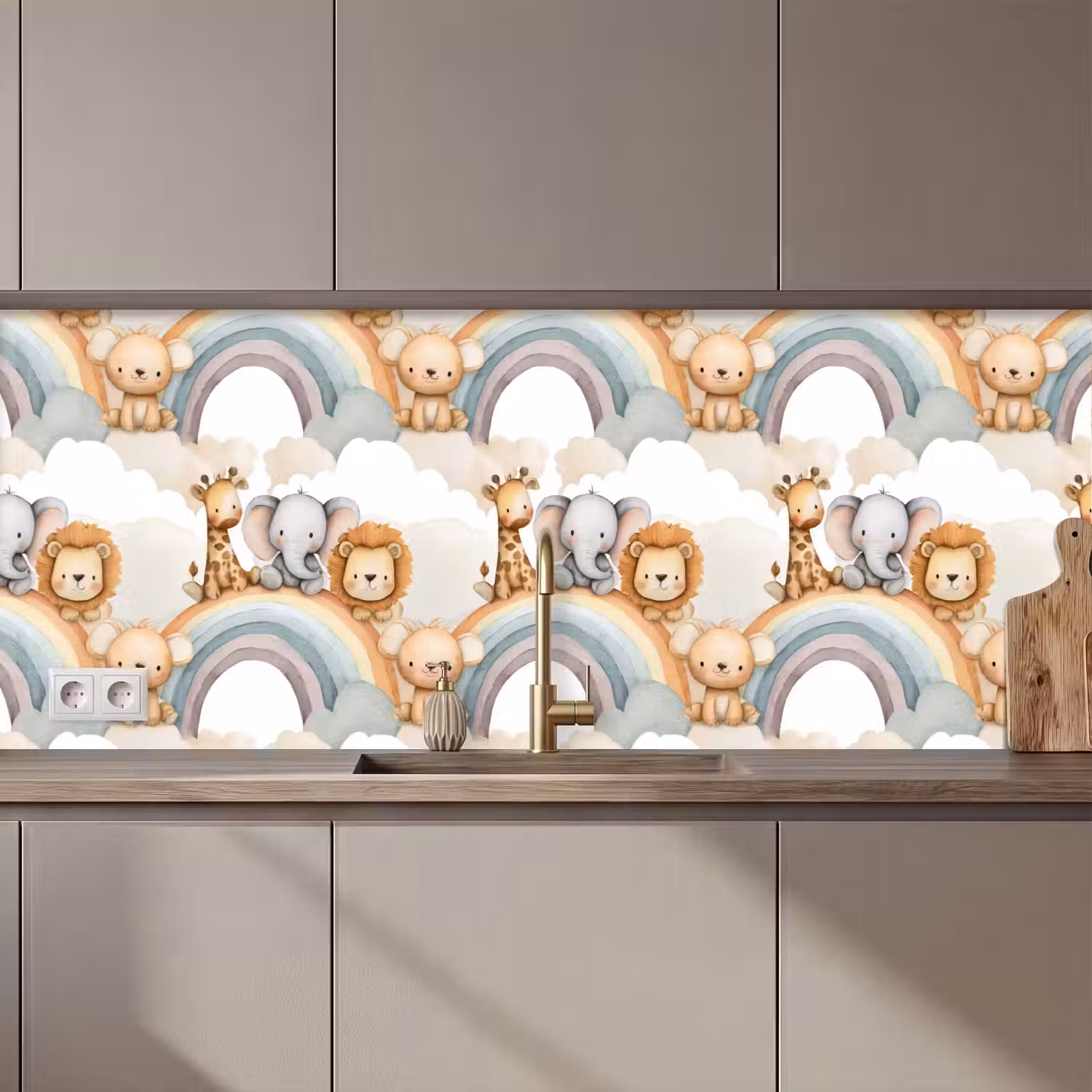 Safari - Regenboog - Kleurrijk keuken achterwand 2 middel 871 zz_3dshopping