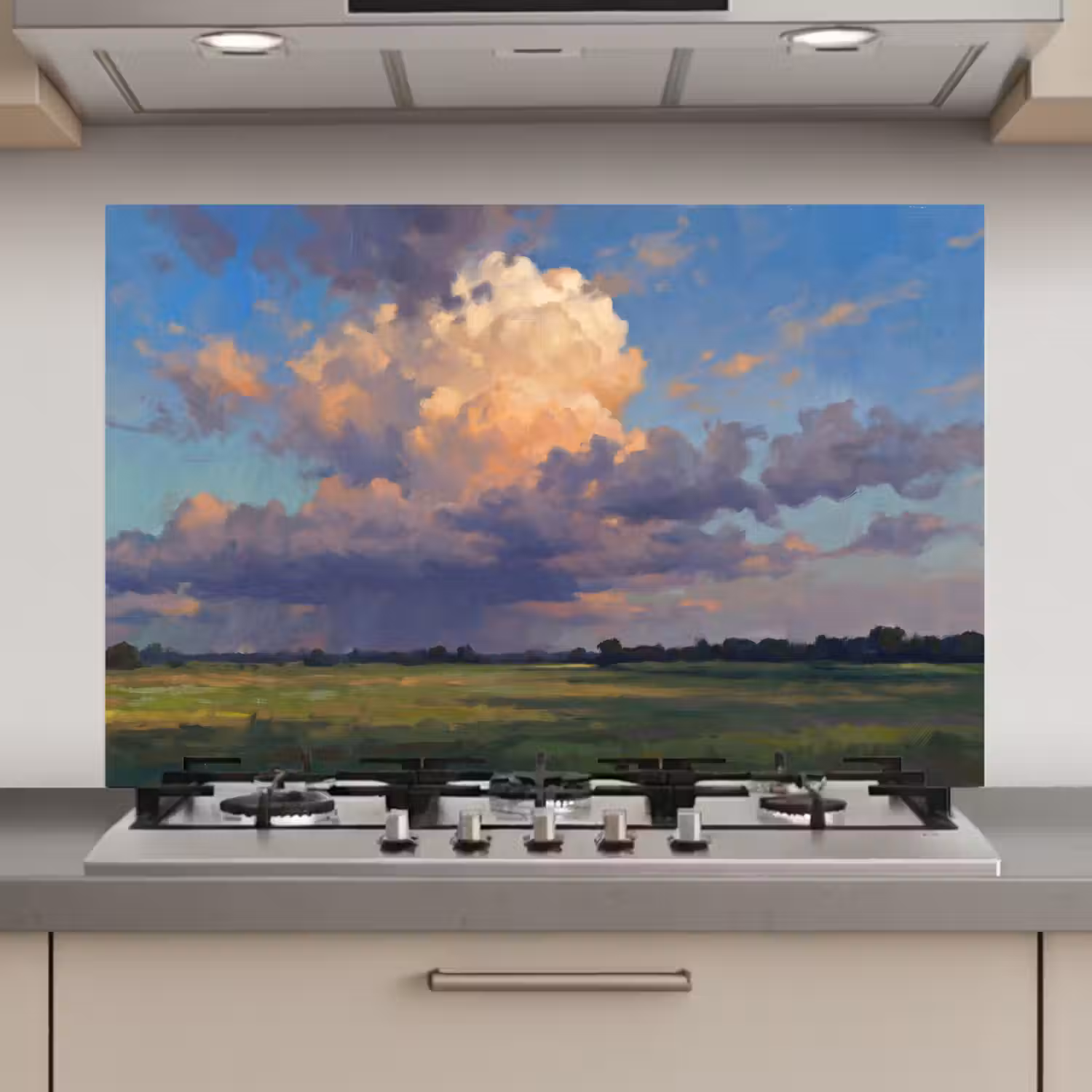 Lucht - Wolken - Landschap - Modern - Oranje keuken achterwand spatscherm klein -3d_website