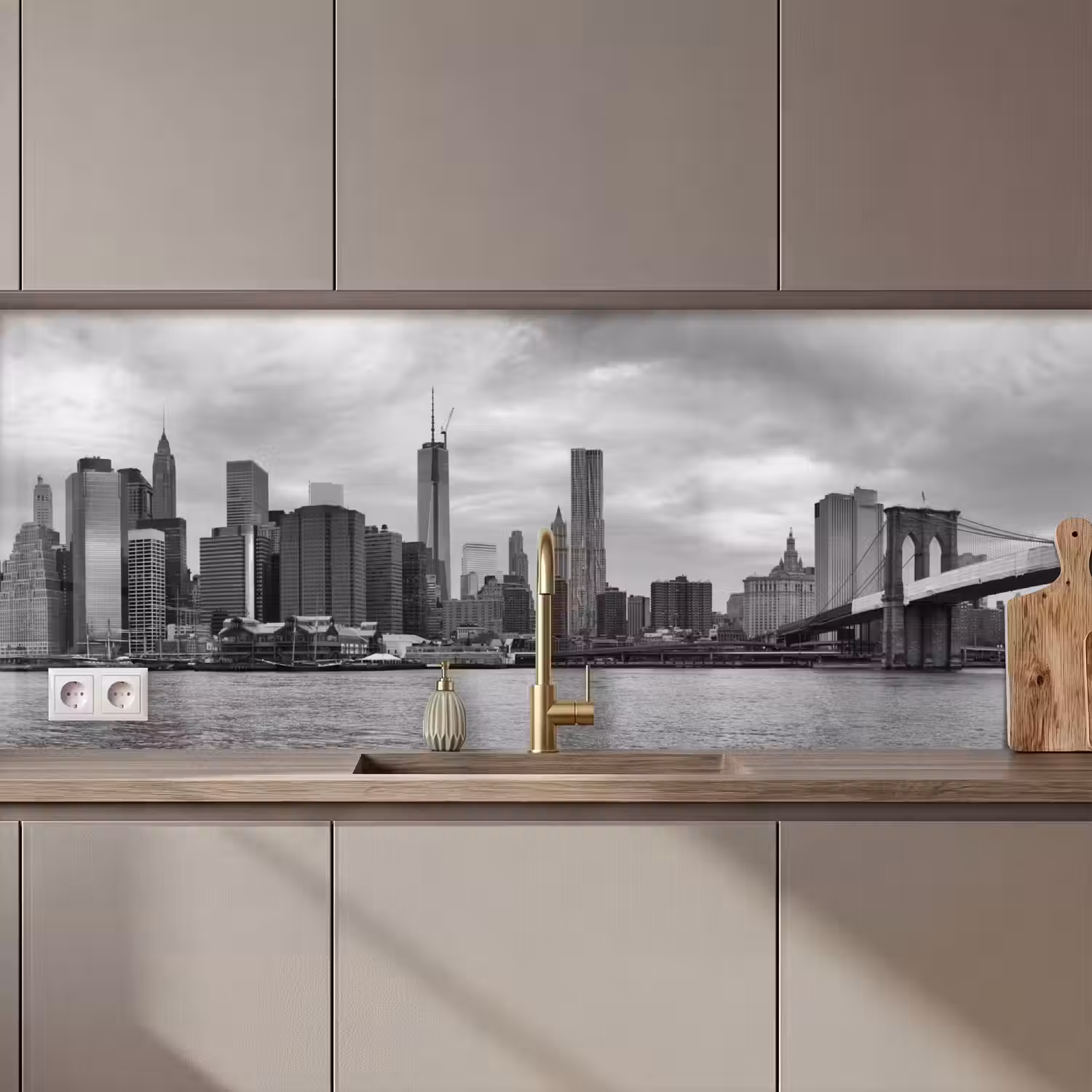 Skyline - Brug - Gebouwen - Kleurloos keuken achterwand 2 middel zz_3dshopping