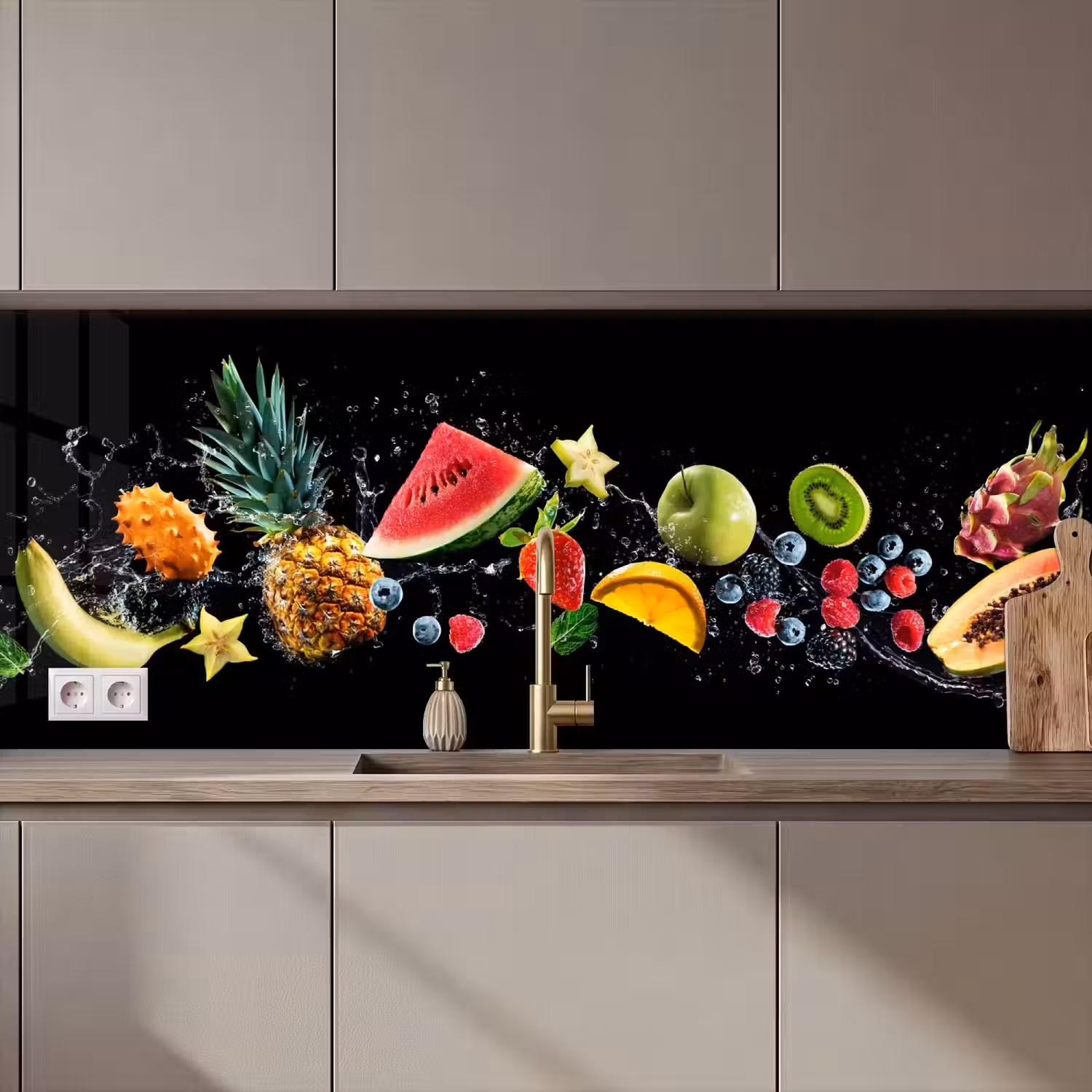 Splash - Fruit - Zwart keuken achterwand 2 middel zz_3dshopping