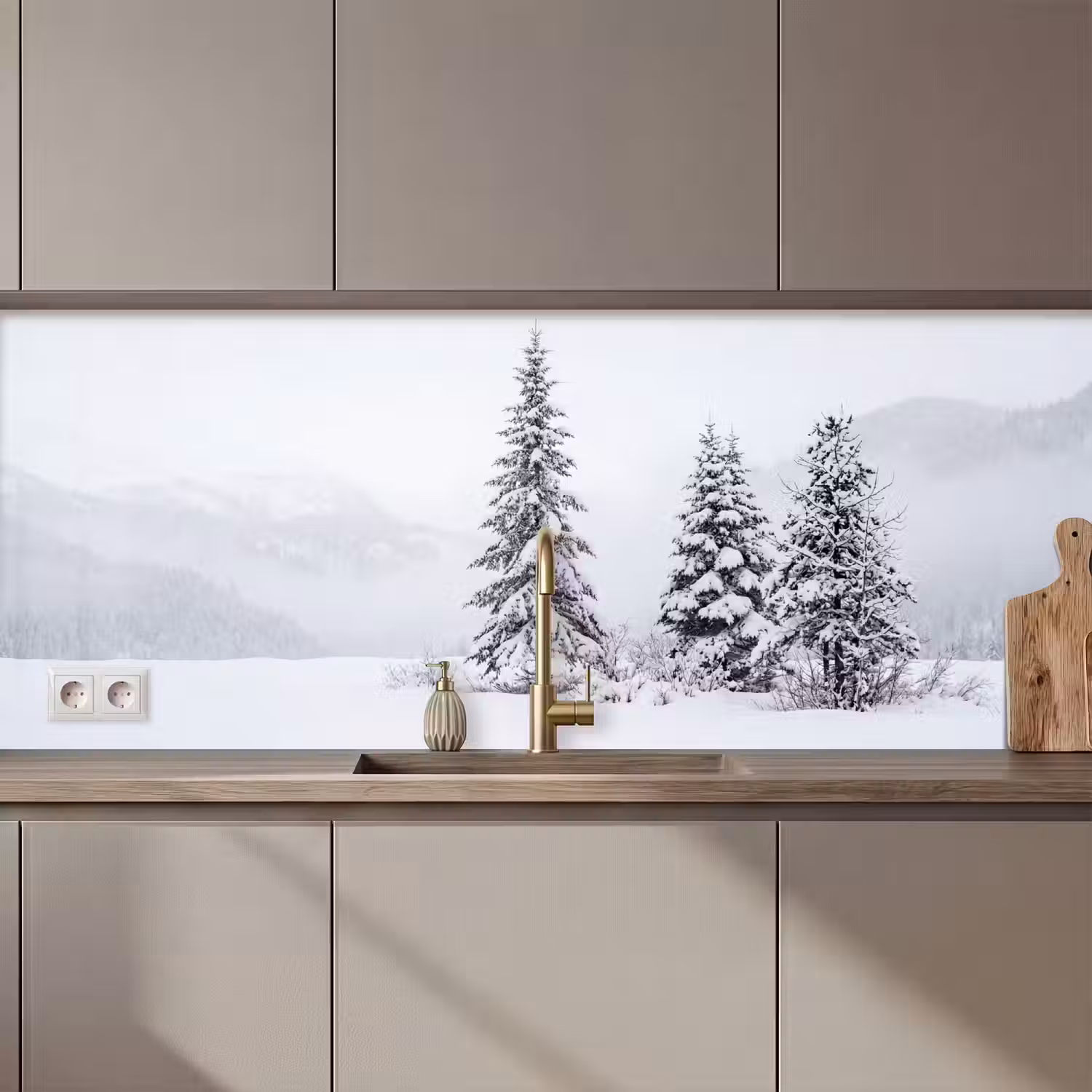 Fijnsparren - Sneeuw - Winter - Landschap - Stilte keuken achterwand 2 middel zz_3dshopping