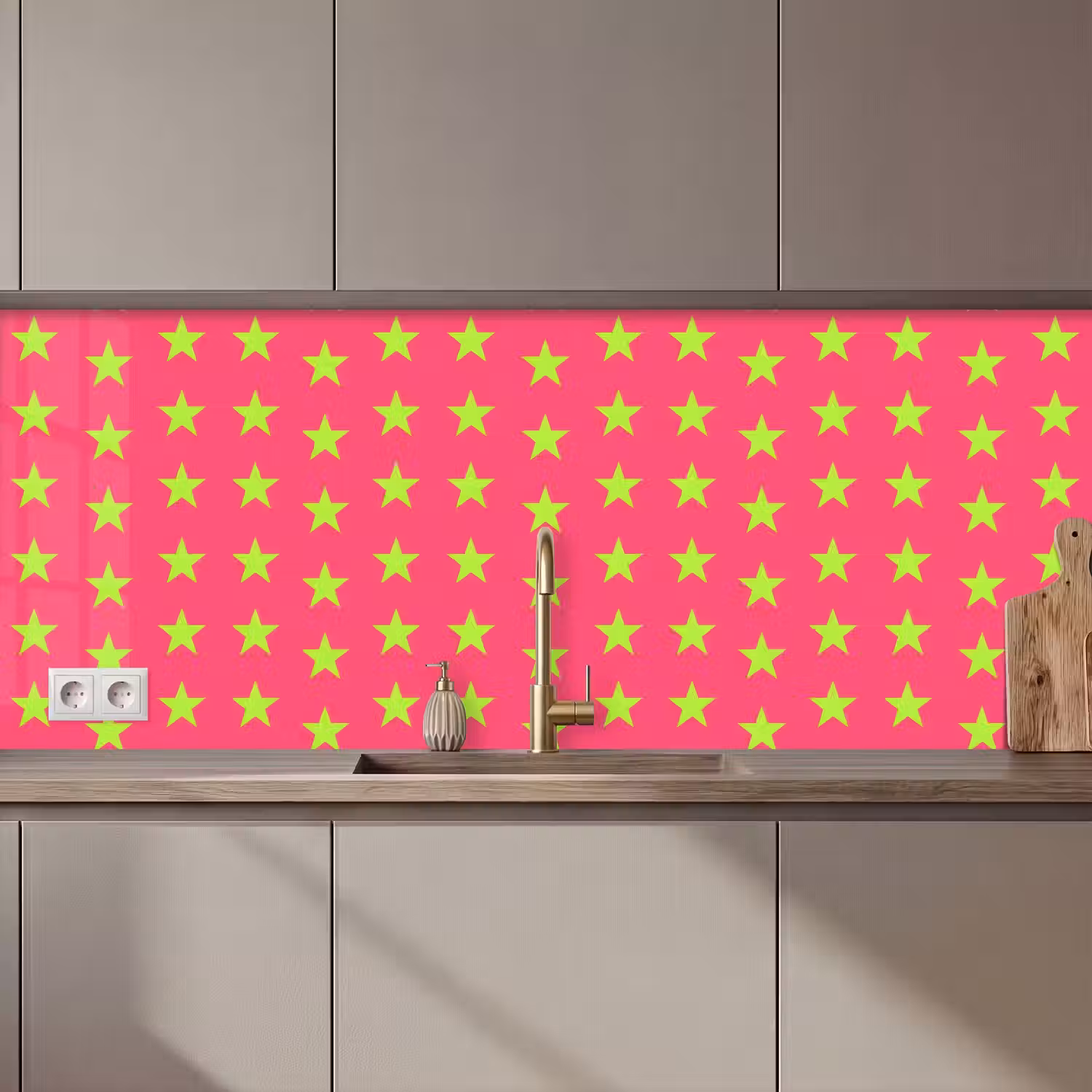 Sterren - Patroon - Roze keuken achterwand 2 middel 871 zz_3dshopping