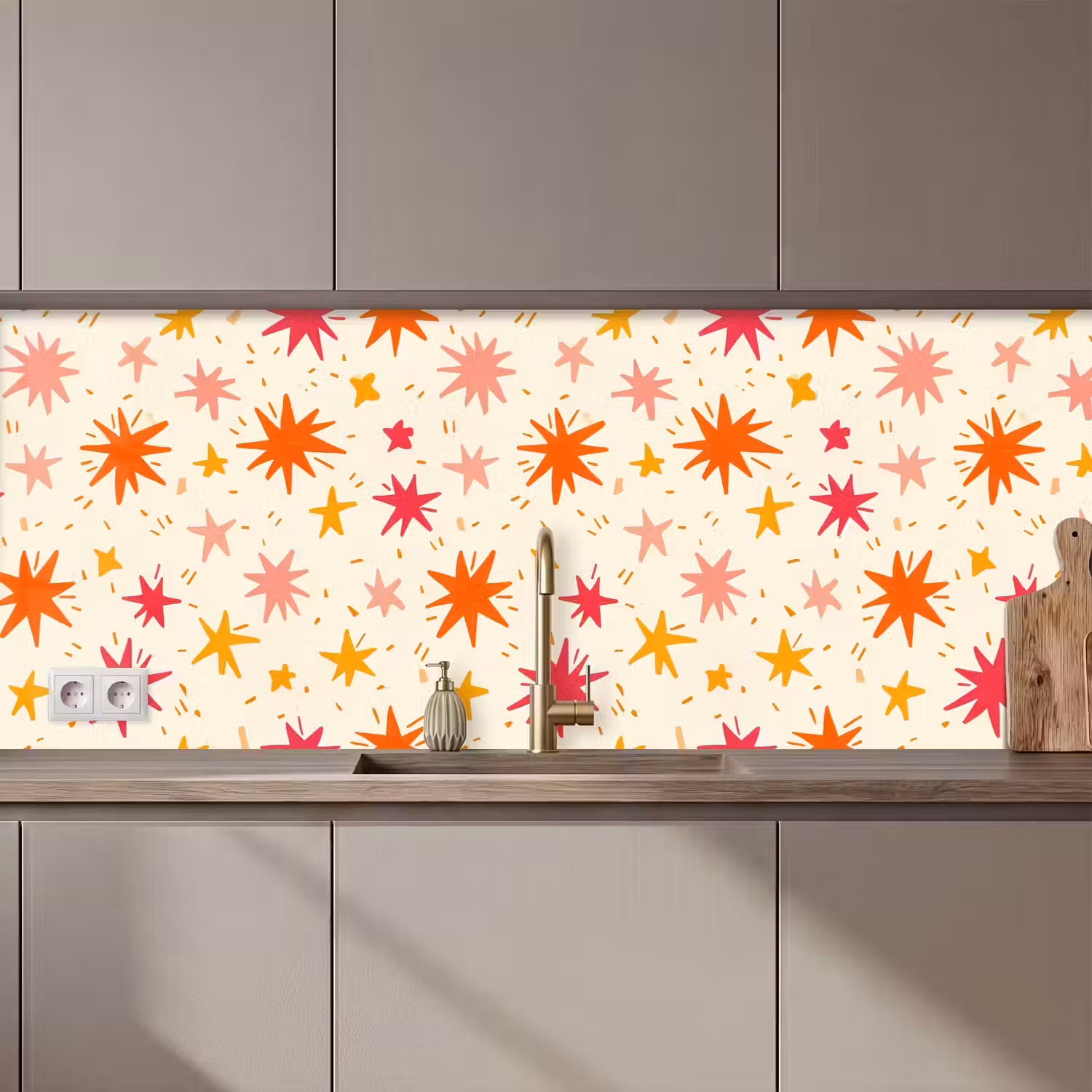 Sterren - Speels - Kleurrijk keuken achterwand 2 middel 871 zz_3dshopping