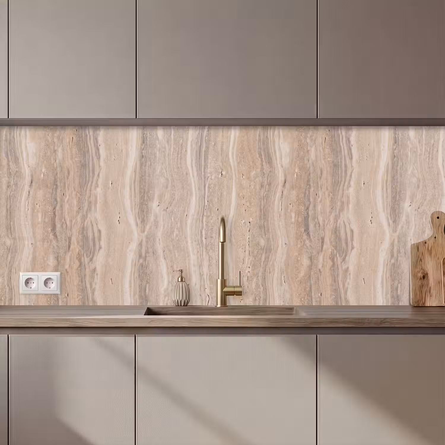 Steen - Patroon - Textuur - Natuurlijk - Beige keuken achterwand 2 middel zz_3dshopping