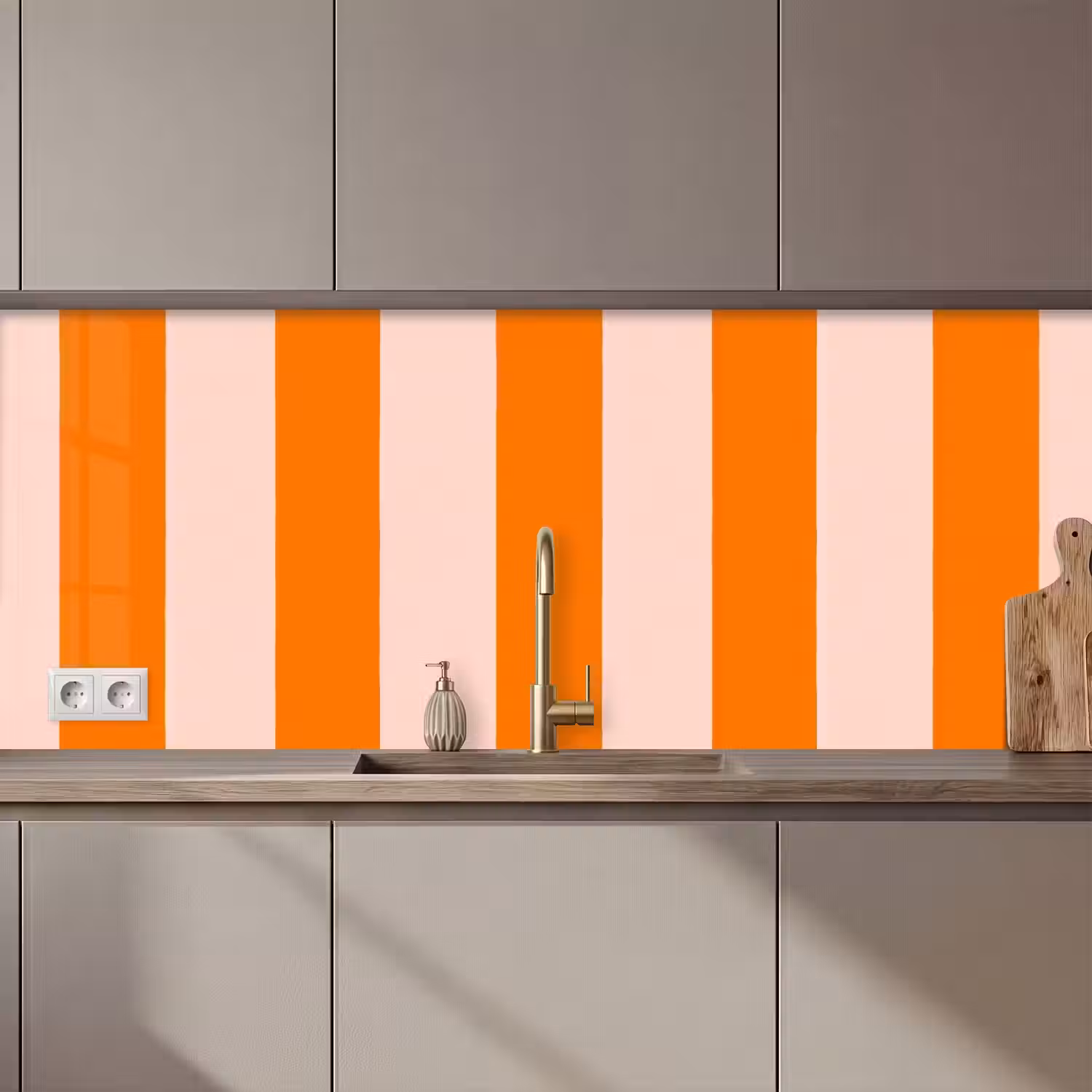Strepen - Modern - Oranje keuken achterwand 2 middel 871 zz_3dshopping