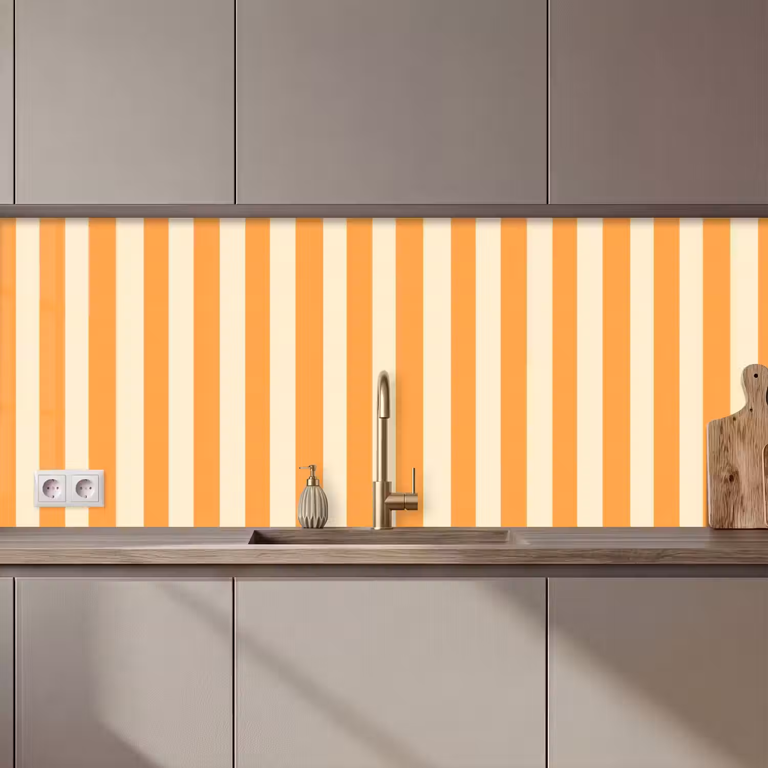 Strepen - Patroon - Oranje keuken achterwand 2 middel 871 zz_3dshopping