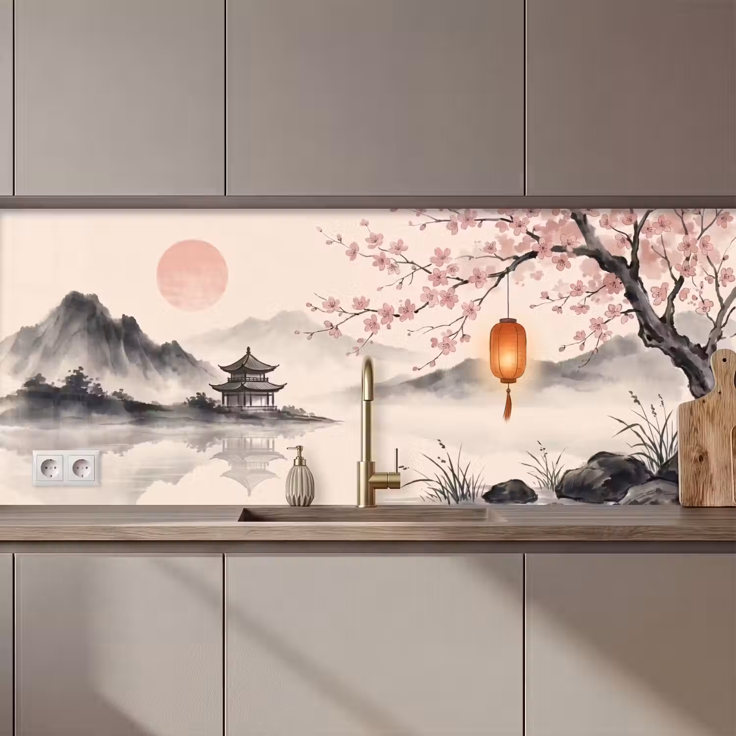 Zon - Japans - Traditioneel keuken achterwand 2 middel zz_3dshopping