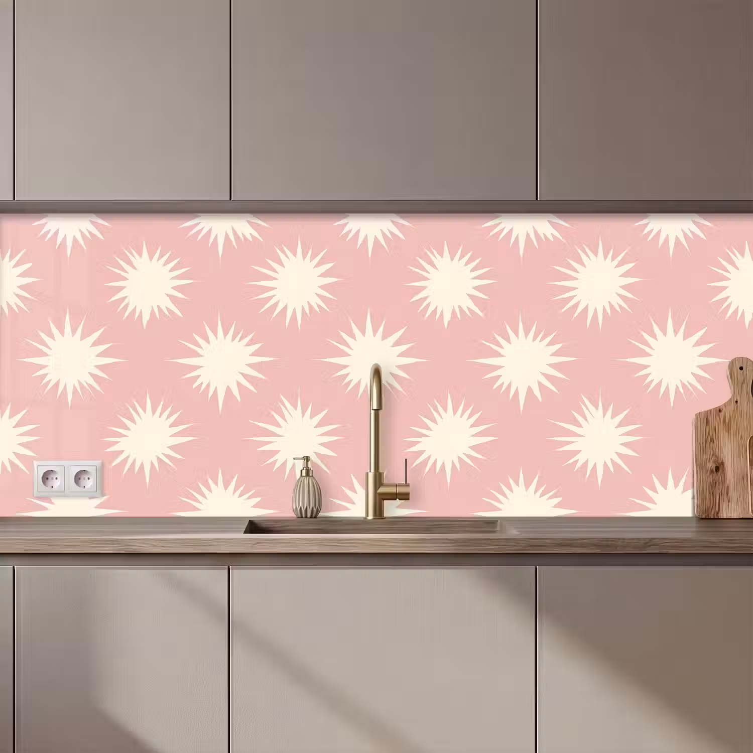Zonnen - Patroon - Roze keuken achterwand 2 middel 871 zz_3dshopping