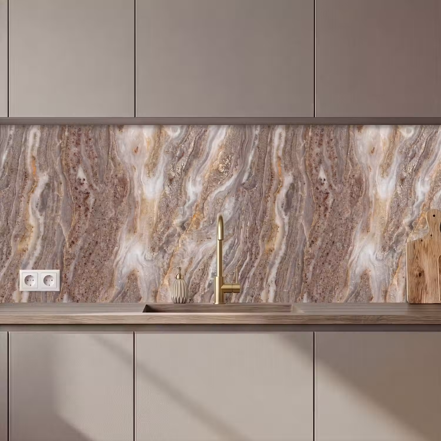 Textuur - Steen - Abstract - Beige keuken achterwand 2 middel zz_3dshopping