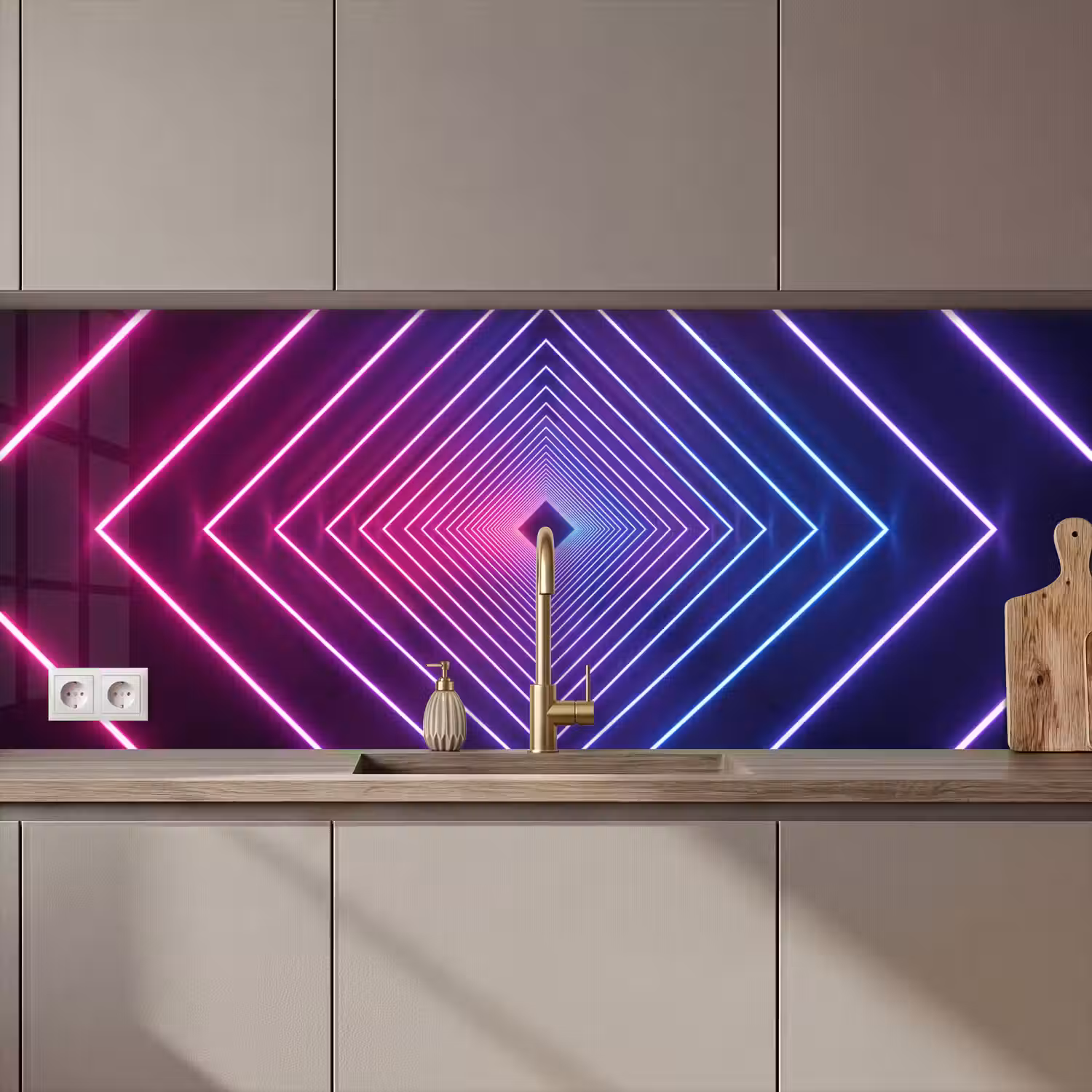 Driedimensionaal - Tunnel - Ruimte keuken achterwand 2 middel zz_3dshopping