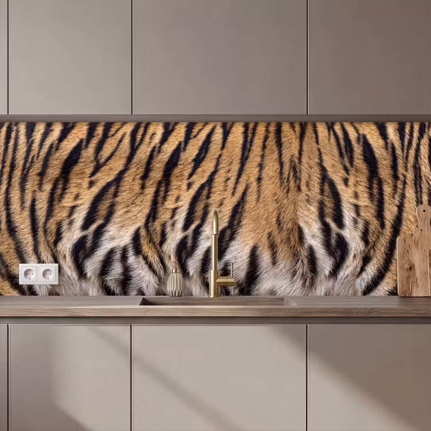 Tijgervacht - Klassiek - Zwart keuken achterwand 2 middel zz_3dshopping