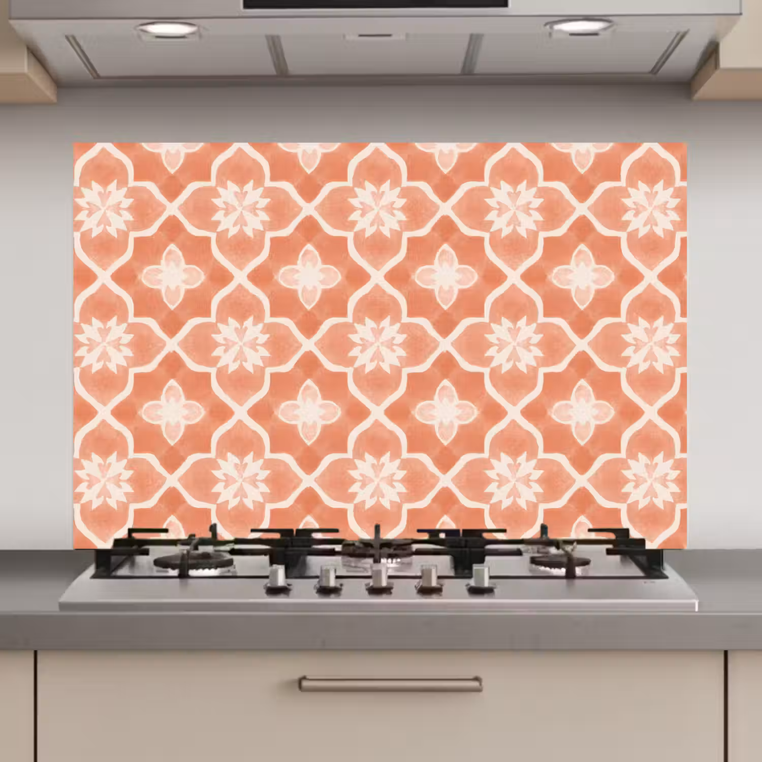 Tegelpatroon - Arabesk - Vintage - Terracotta keuken achterwand spatscherm klein 900 -3d_website