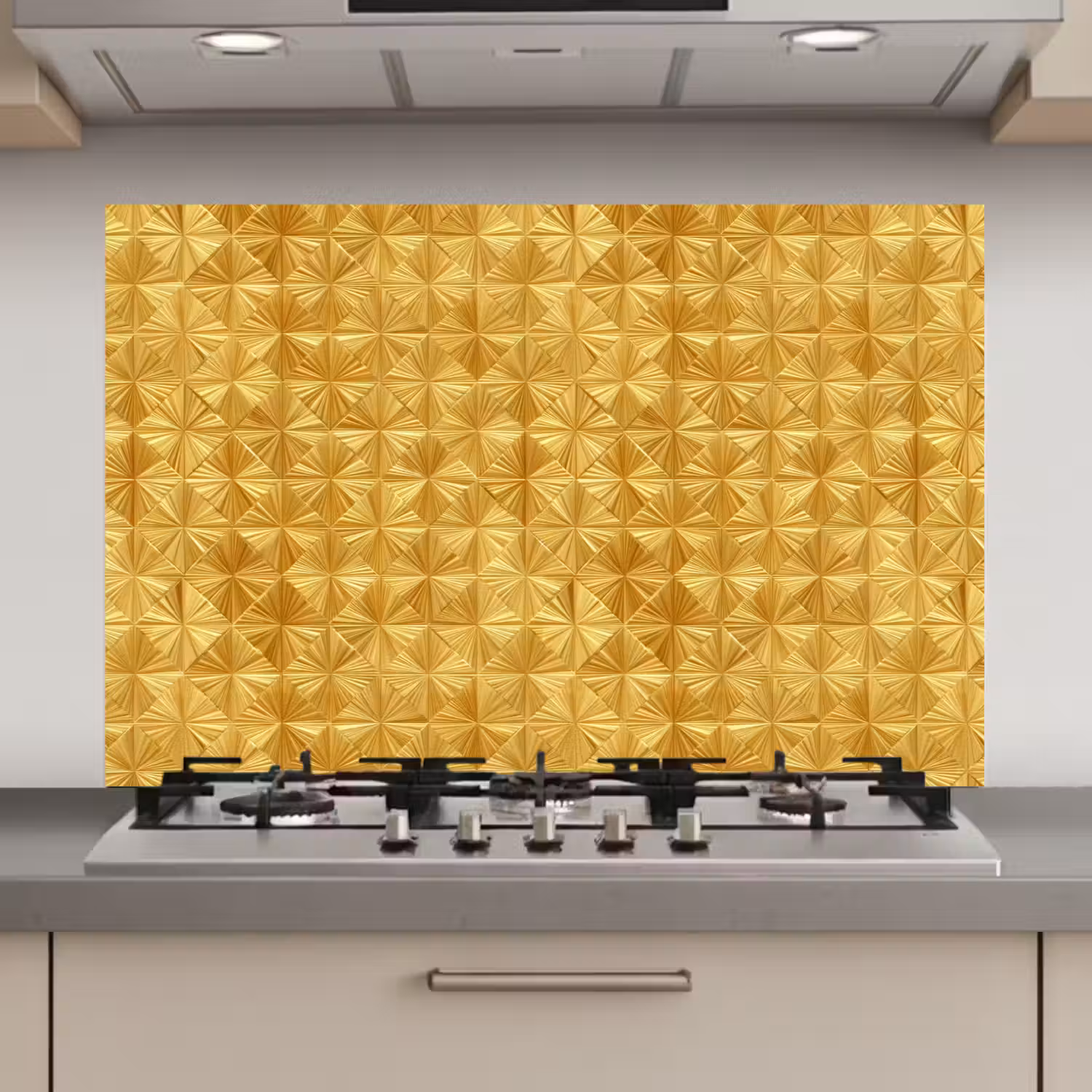 Tegels - Geometrisch - Reliëf - Goud keuken achterwand spatscherm klein 900 -3d_website