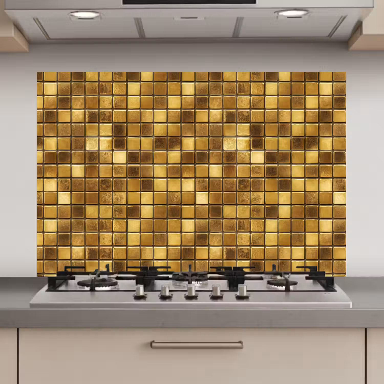 Tegels - Mozaïek - Luxe - Warm Goud keuken achterwand spatscherm klein 900 -3d_website