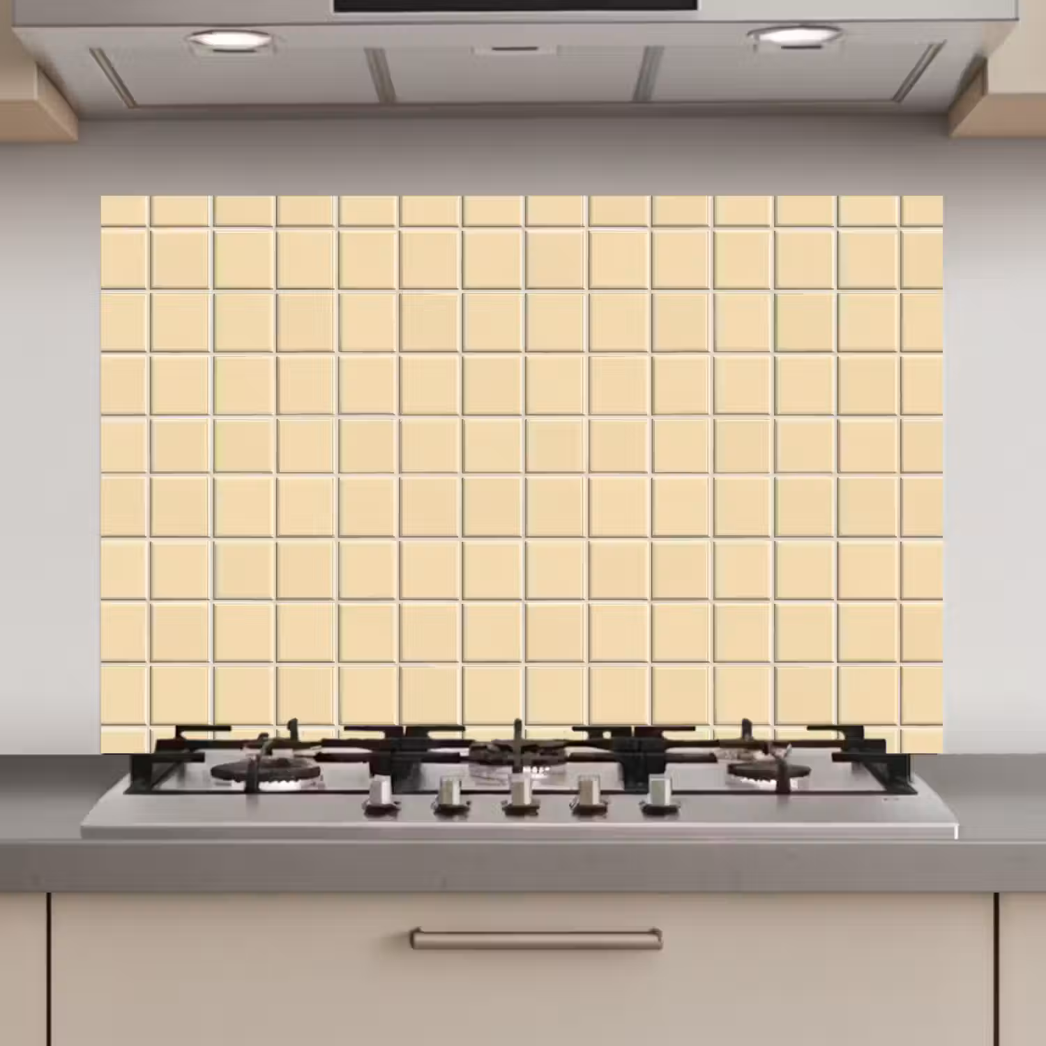 Tegels - Patroon - Crème keuken achterwand spatscherm klein 900 -3d_website