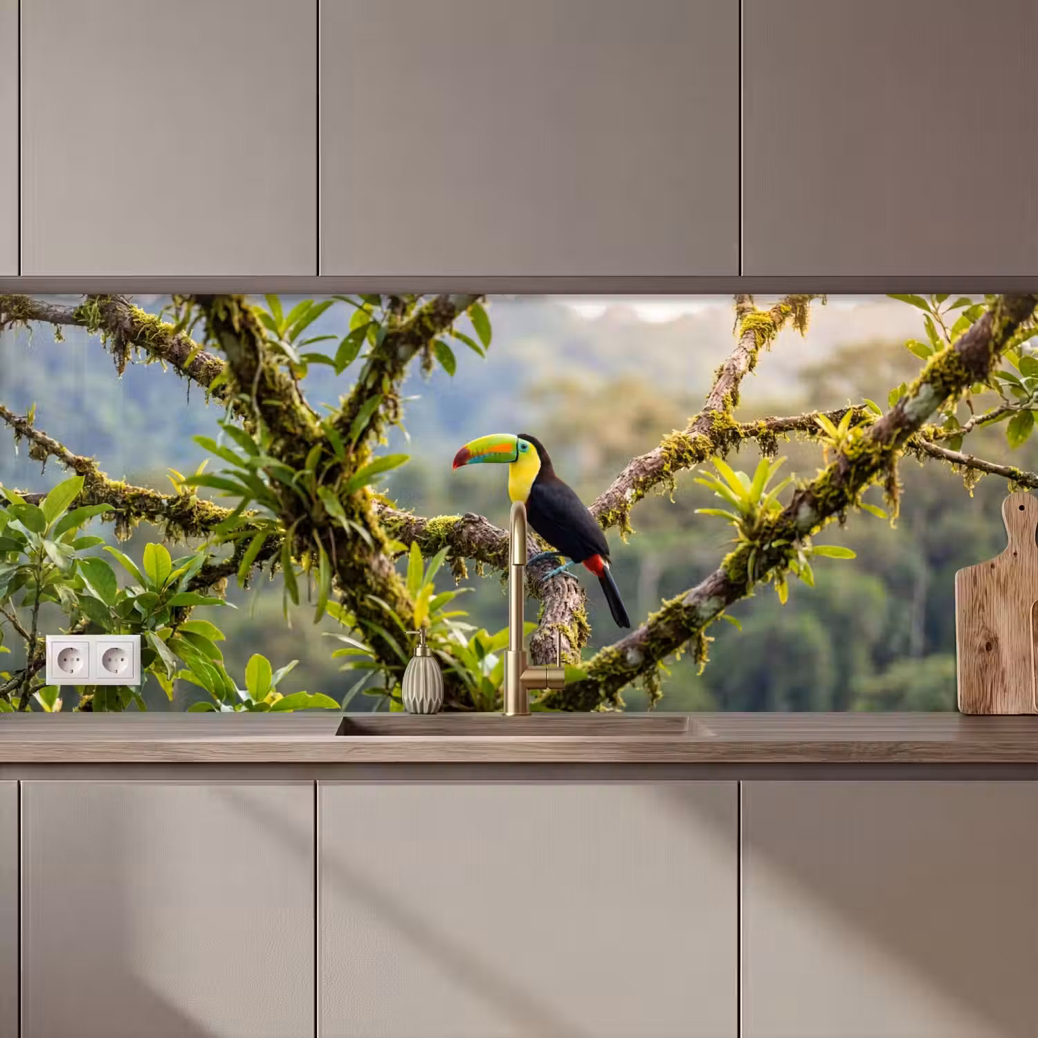 Toekan - Jungle - Natuur - Kleurrijk keuken achterwand 2 middel zz_3dshopping