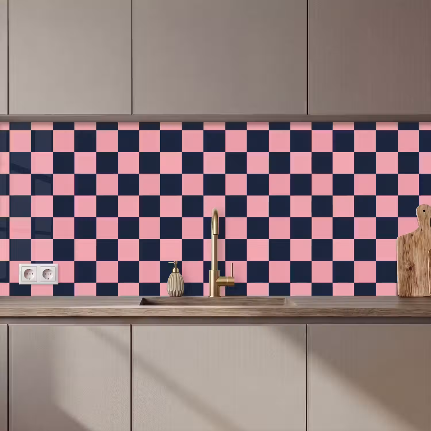 Traditioneel - Patroon - Blauw - Roze keuken achterwand 2 middel 871 zz_3dshopping
