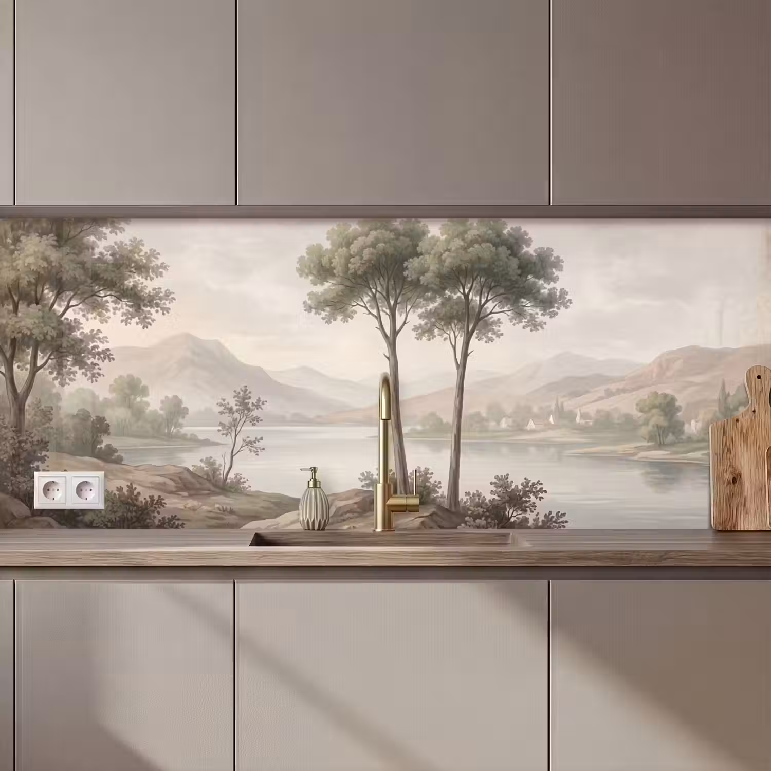 Bomen - Meer - Bergen - Illustratie keuken achterwand 2 middel zz_3dshopping