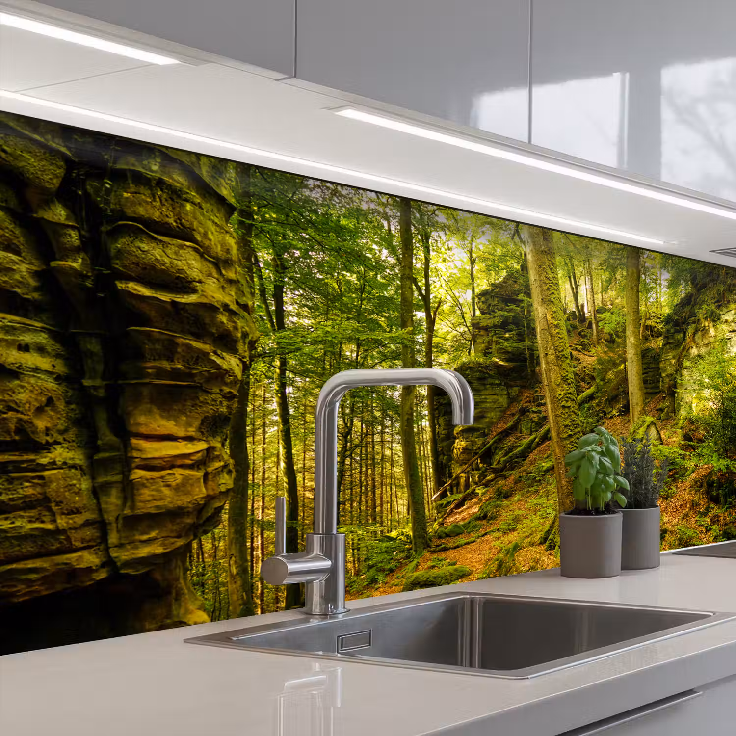 Bomen - Steen - Bos - Natuur - Planten keuken achterwand sample klein -3d_EN