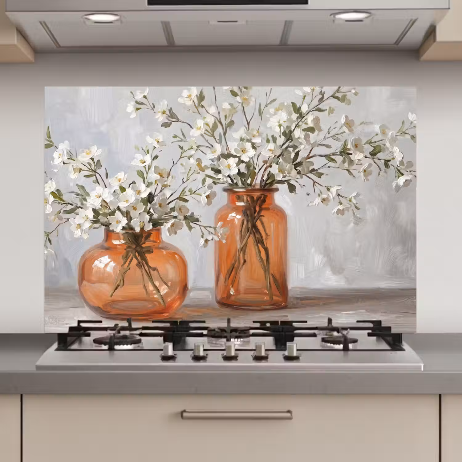 Vazen - Bloemen - Oranje keuken achterwand 2 middel zz_3dshopping