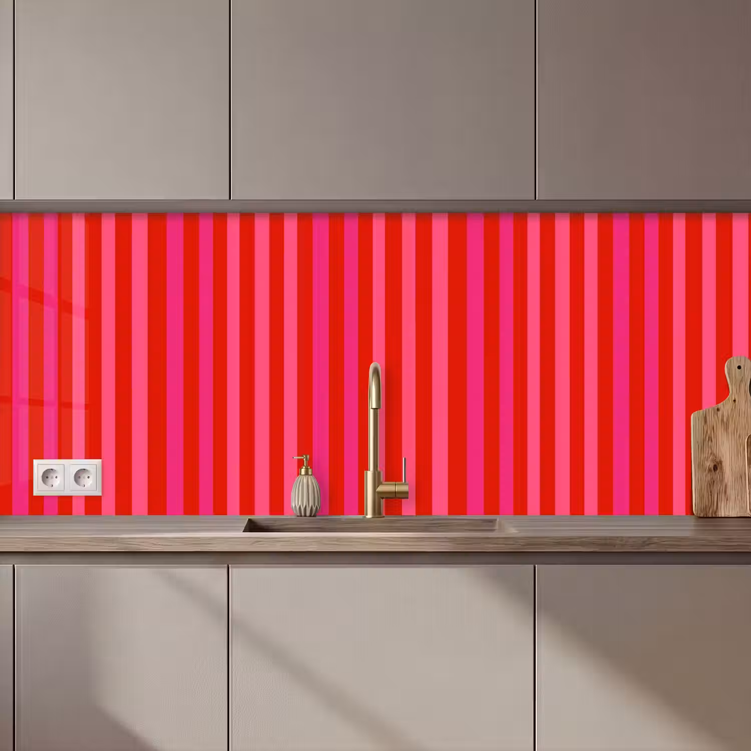 Verticaal - Strepen - Roze keuken achterwand 2 middel 871 zz_3dshopping