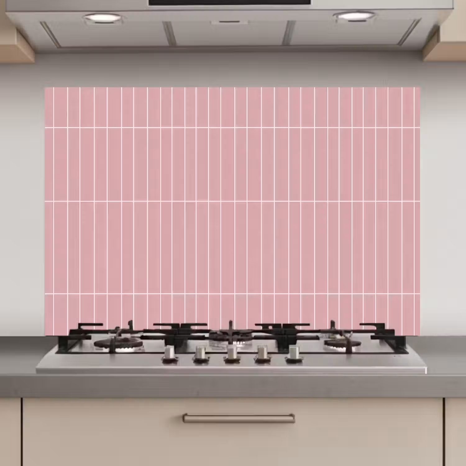 Verticaal - Wandtegel - Lichtroze keuken achterwand spatscherm klein 900 -3d_website
